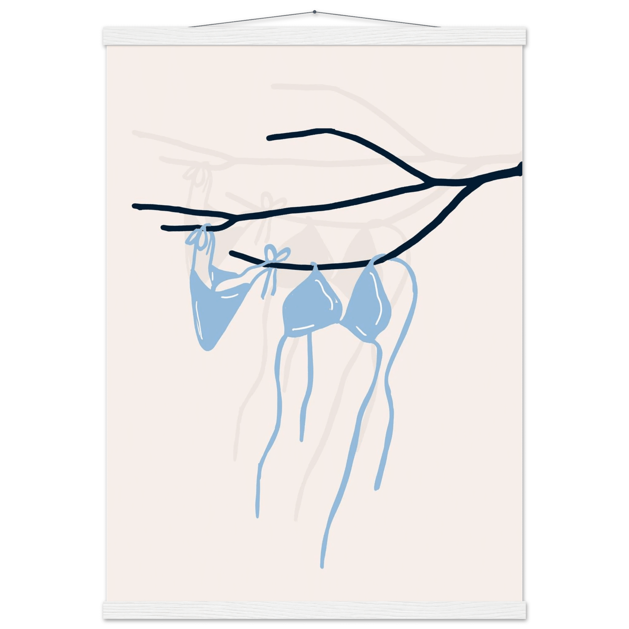 Coastal Bikini Line Art Poster – Minimalist Beach Wall Art Print - Evergreen Posters
