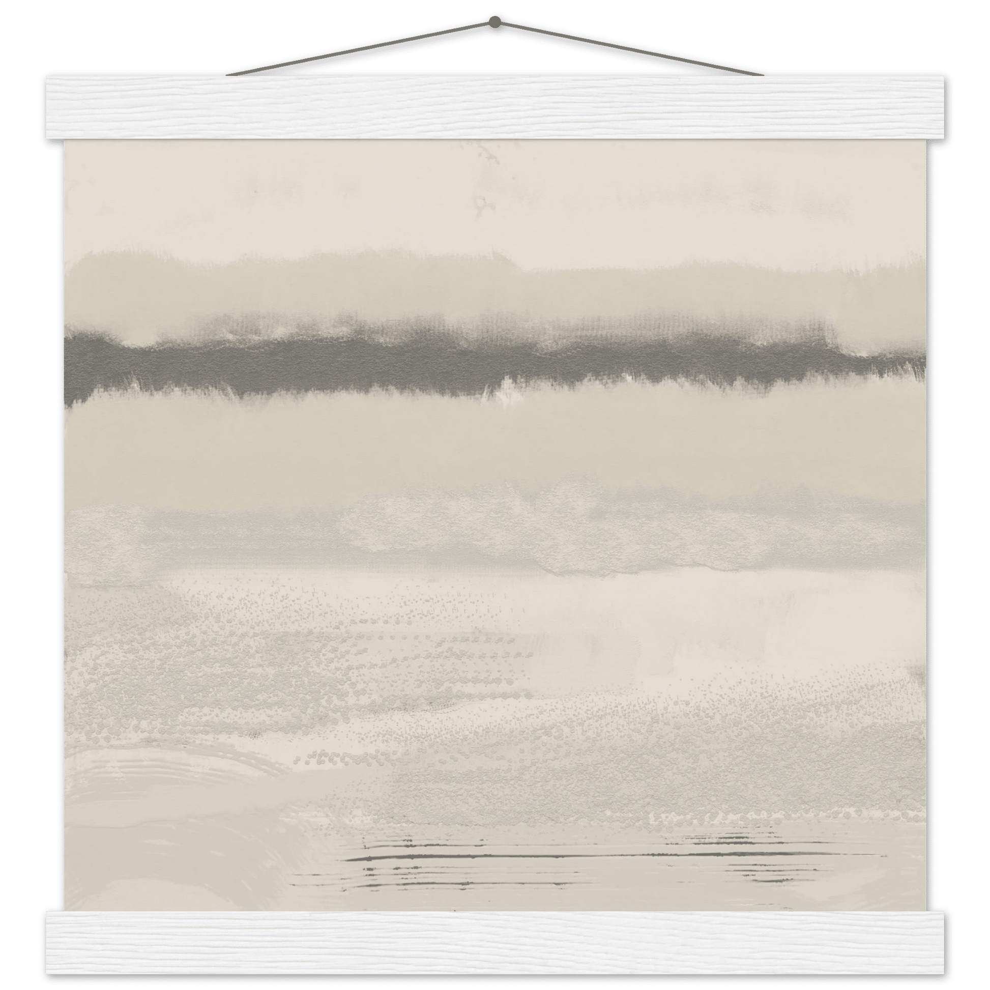 Misty Abstract Poster | Beige & Grey Textured Wall Art | Minimalist Square Print - Evergreen Posters
