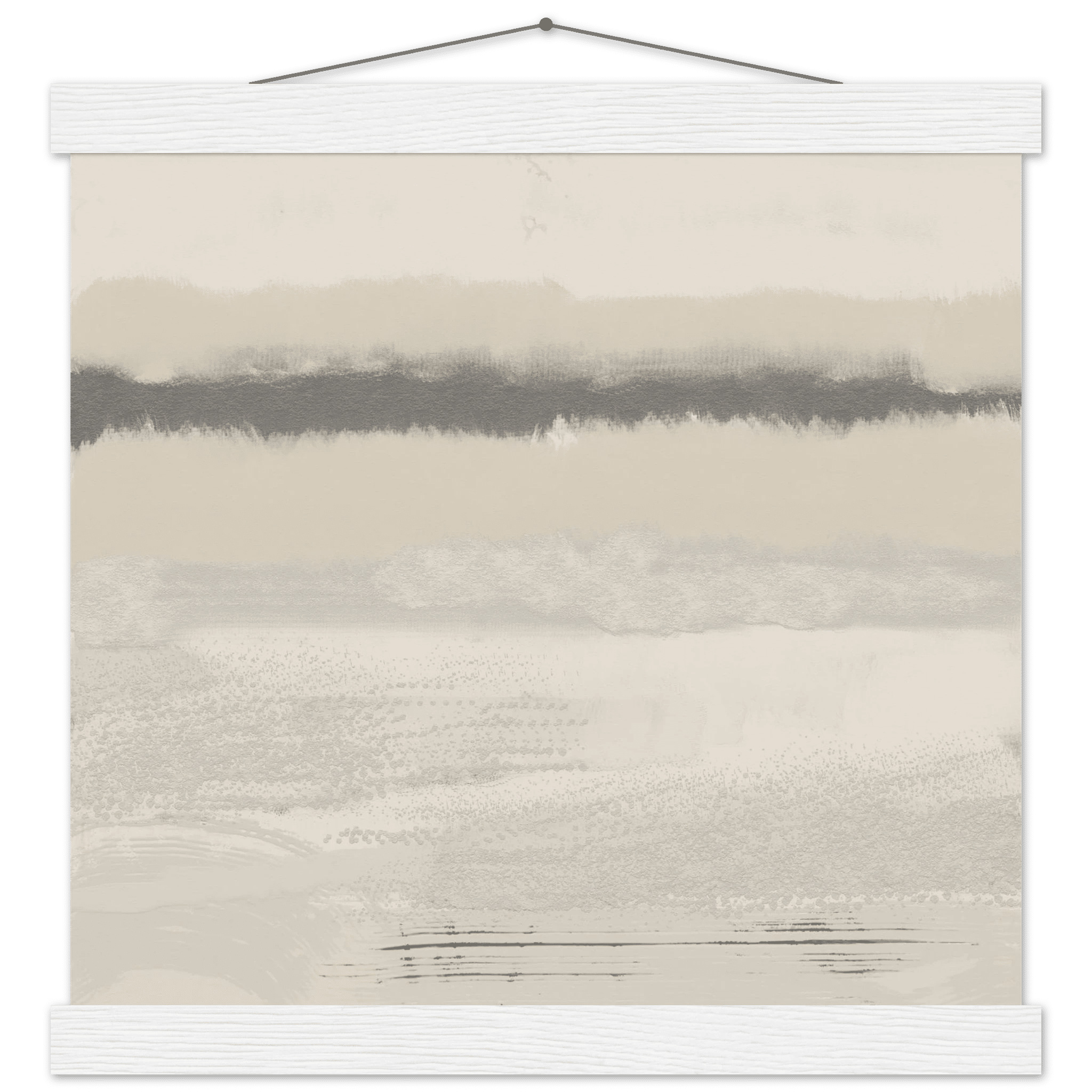 Misty Abstract Poster | Beige & Grey Textured Wall Art | Minimalist Square Print - Evergreen Posters