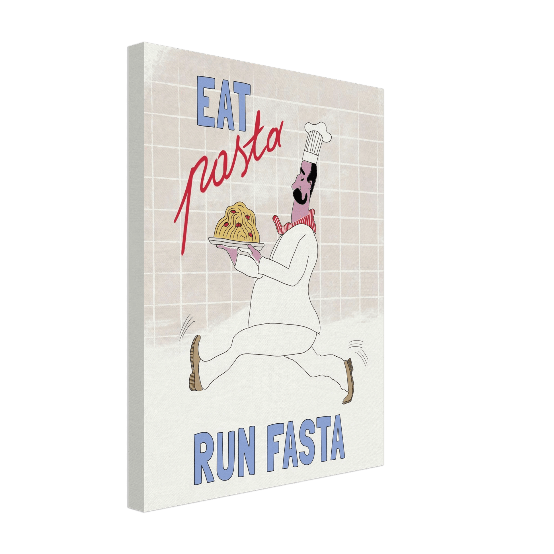 Eat Pasta Run Fasta Poster – Fun Kitchen Wall Art Print (Digital & Printed Options) - Evergreen Posters