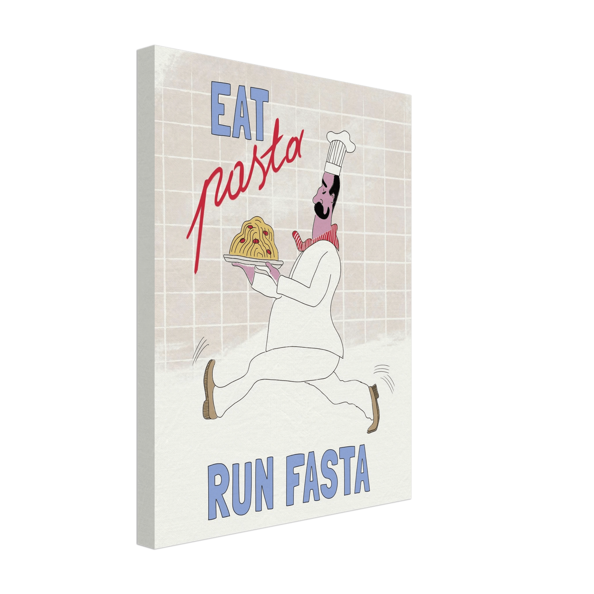 Eat Pasta Run Fasta Poster – Fun Kitchen Wall Art Print (Digital & Printed Options) - Evergreen Posters