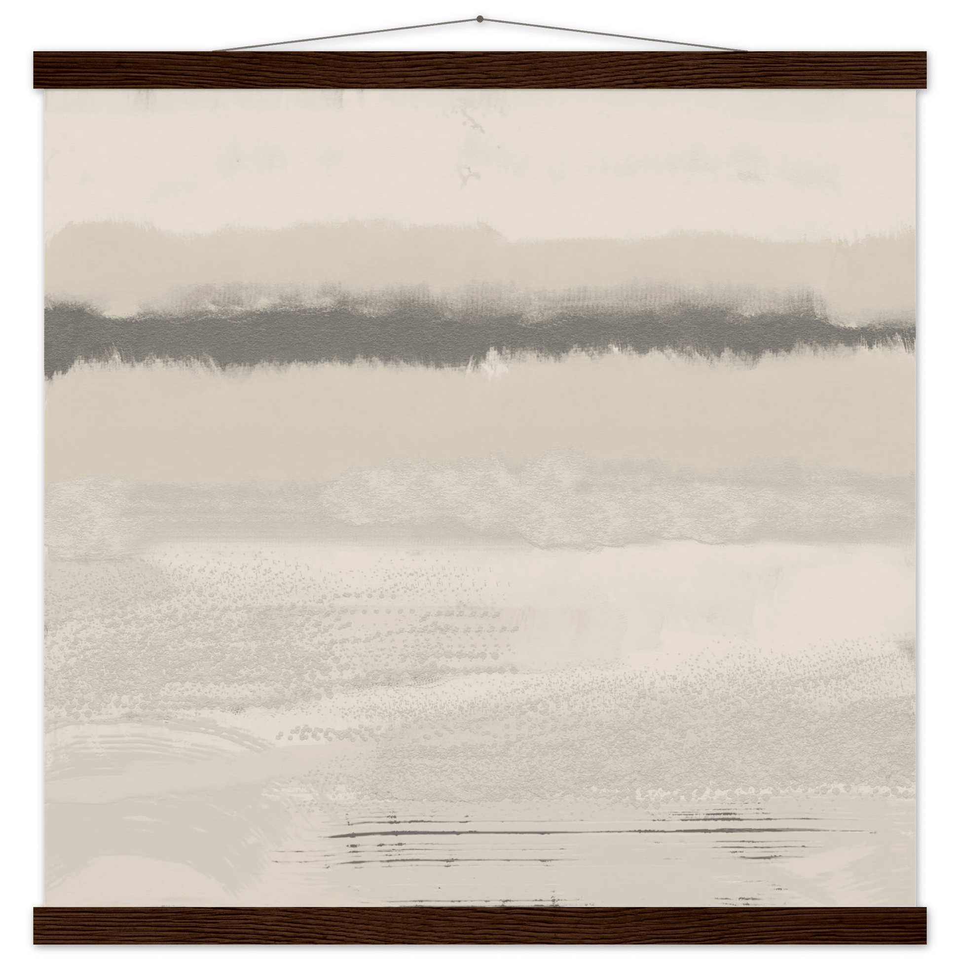 Misty Abstract Poster | Beige & Grey Textured Wall Art | Minimalist Square Print - Evergreen Posters