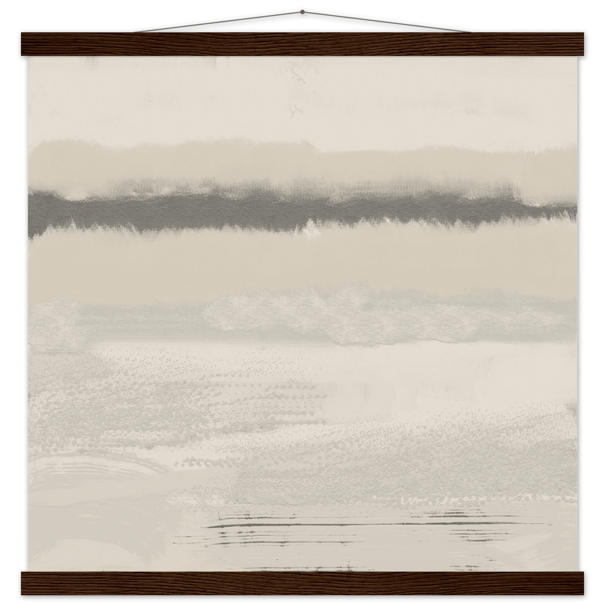 Misty Abstract Poster | Beige & Grey Textured Wall Art | Minimalist Square Print - Evergreen Posters