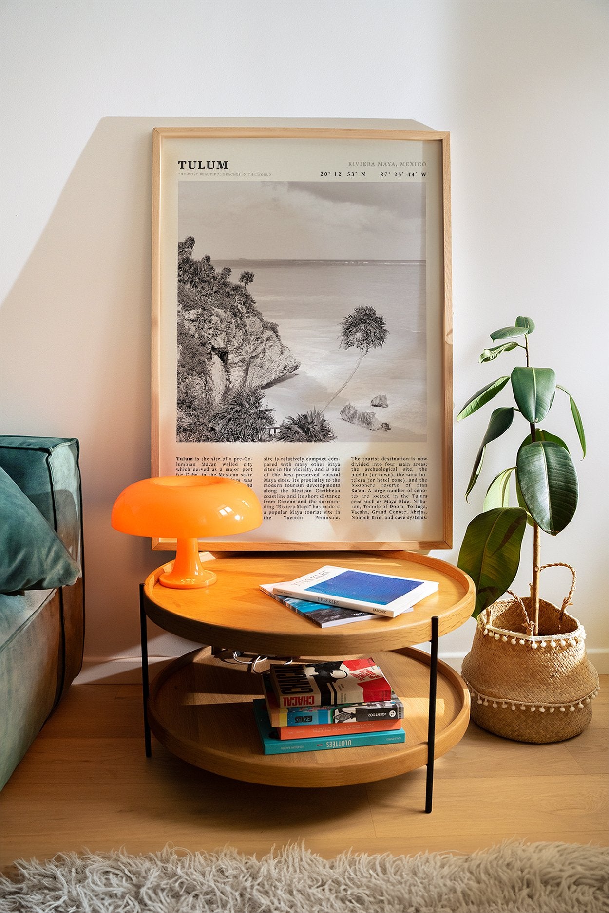 Tulum Poster | Black & White Riviera Maya Mexico Wall Art | Beach Travel Print - Evergreen Posters