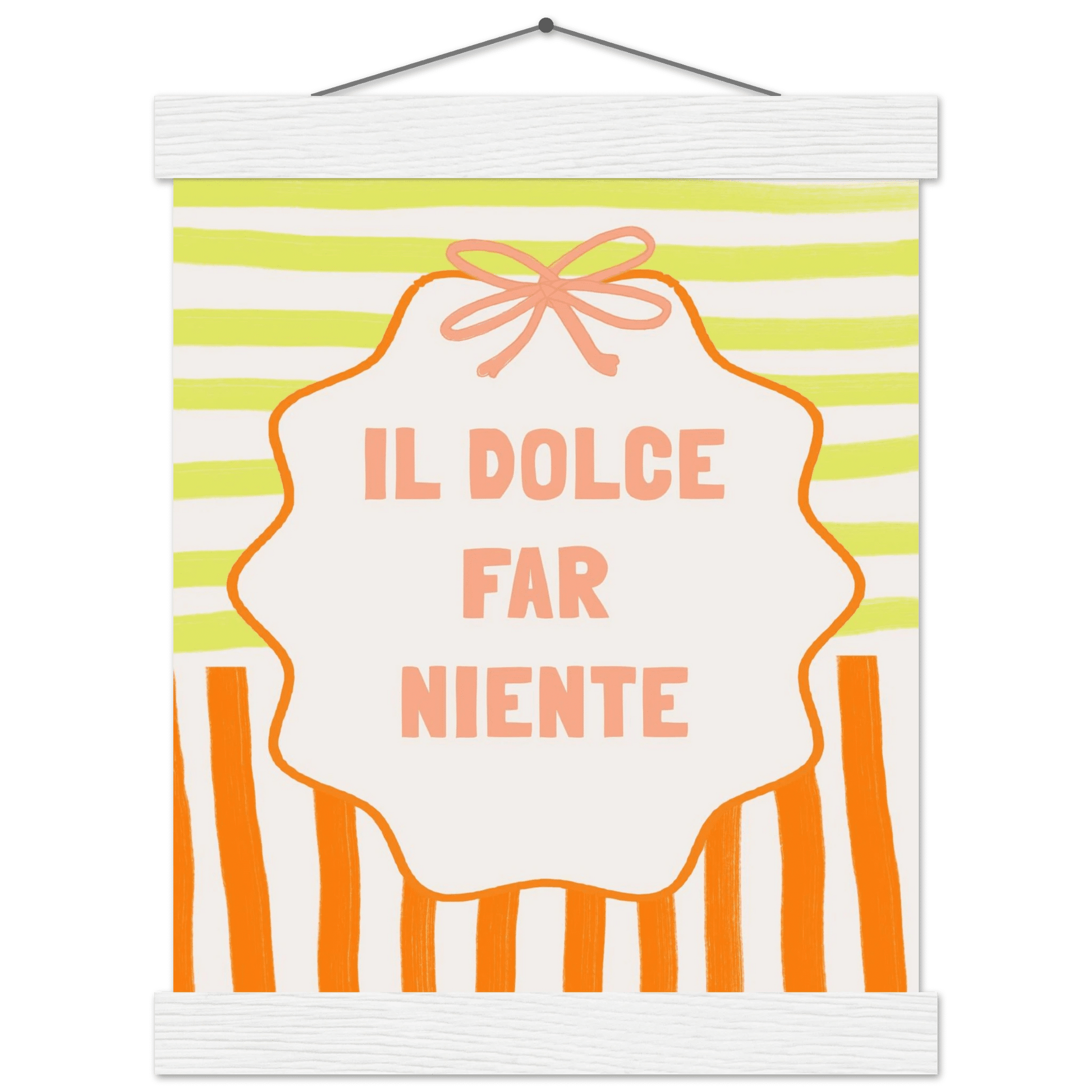 Il Dolce Far Niente Italian Print | Coquette Stripe Wall Art - Evergreen Posters