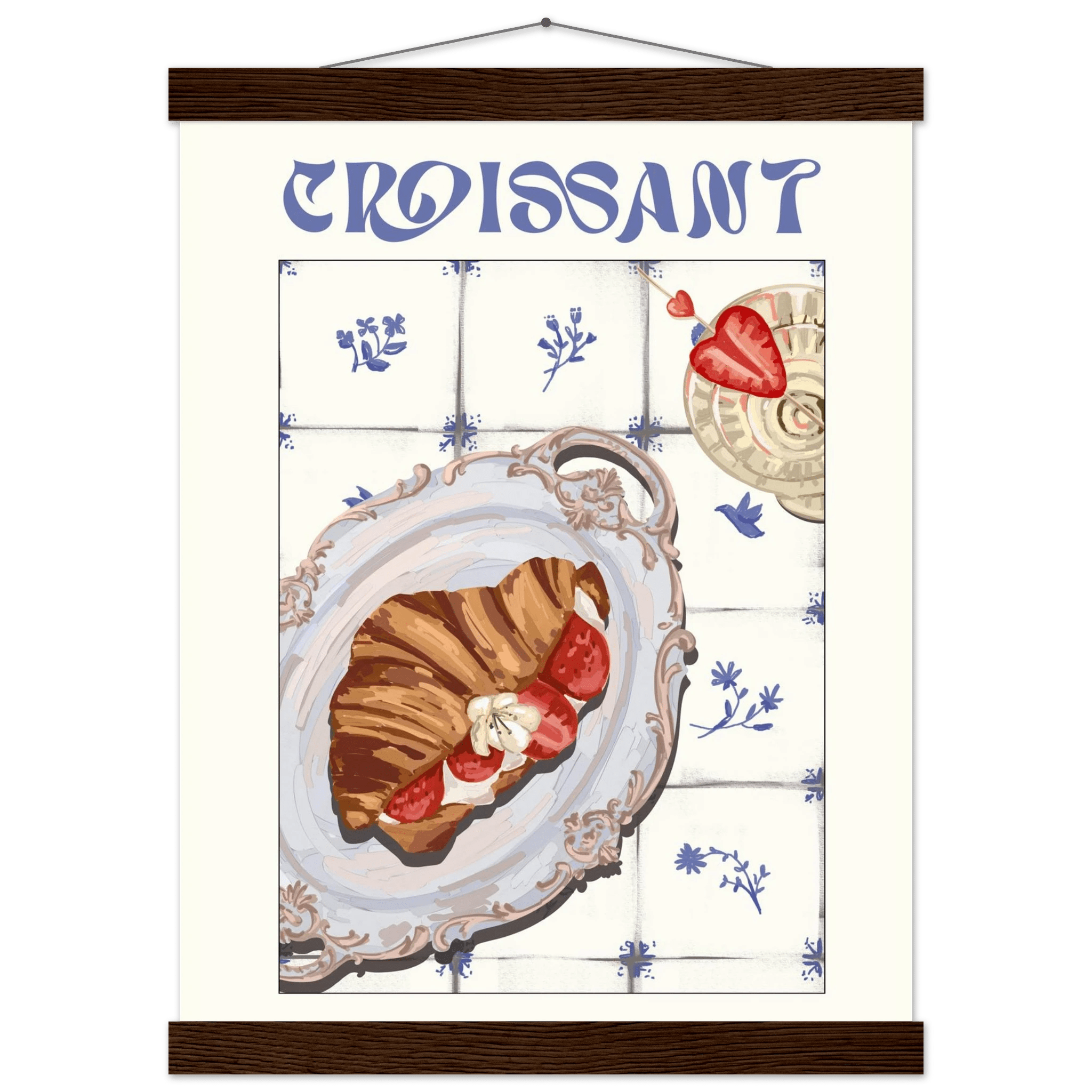 Croissant Poster – Charming French Breakfast Kitchen Wall Art Print (Digital & Printed Options) - Evergreen Posters