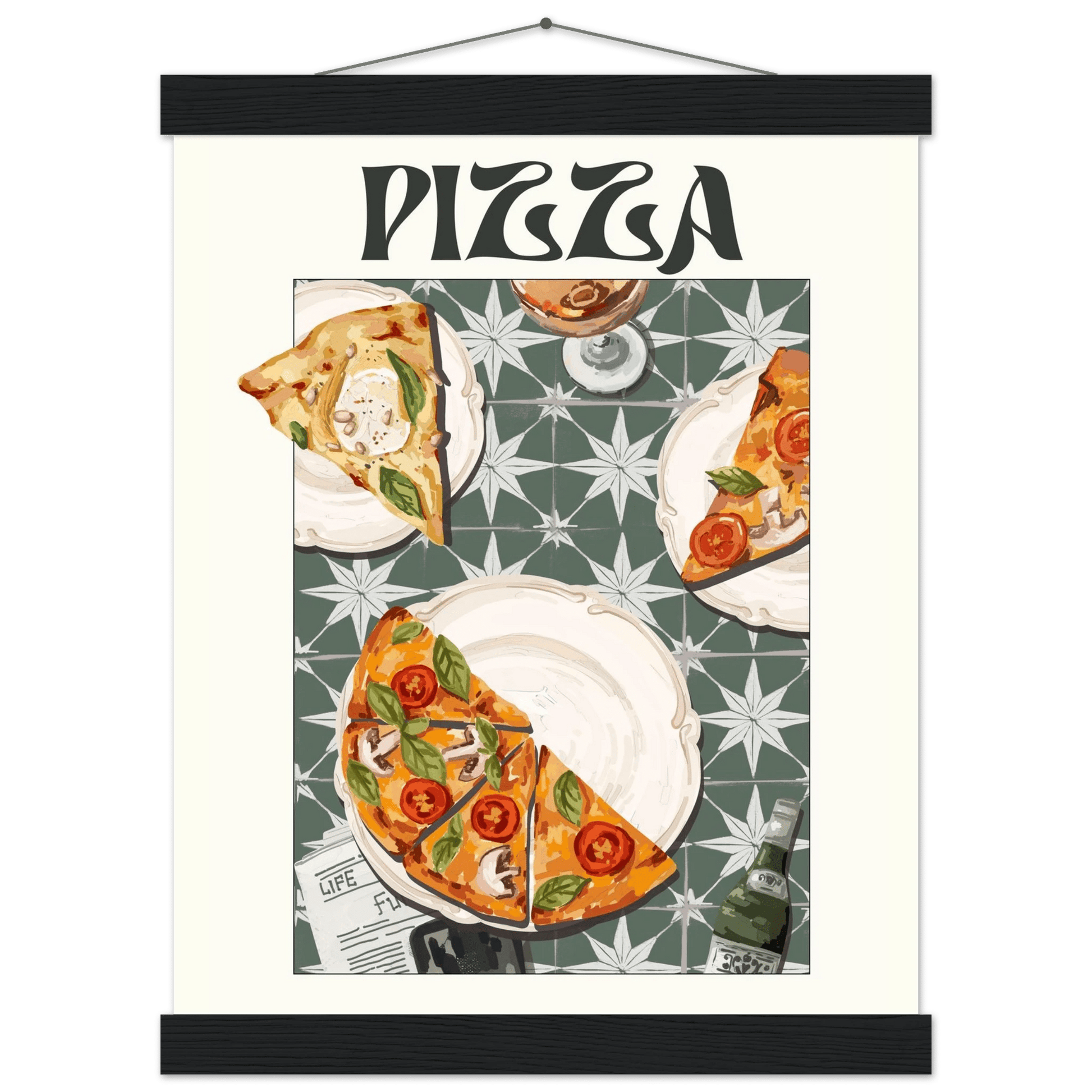 Pizza Poster – Playful Italian Kitchen Wall Art Print (Digital & Printed Options) - Evergreen Posters