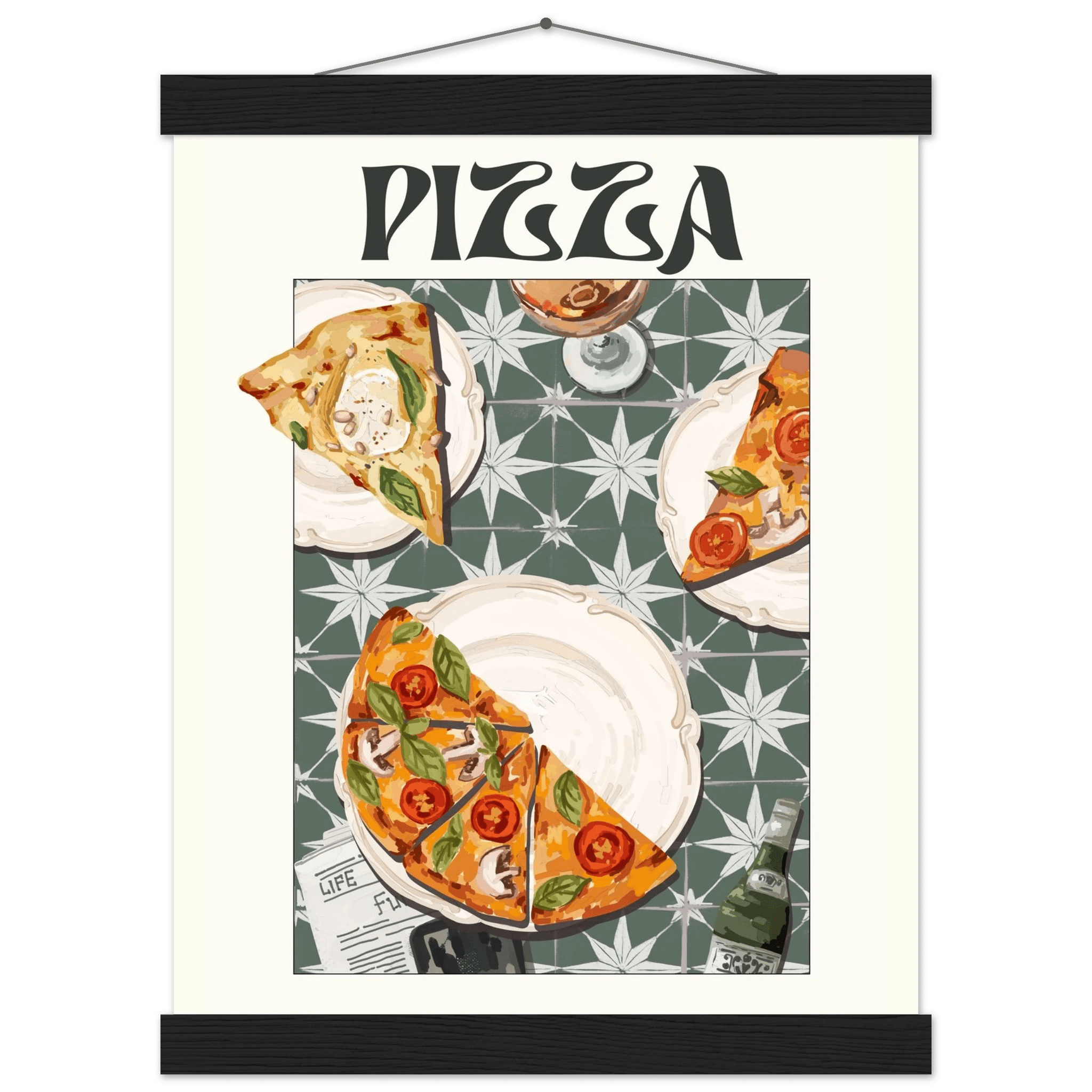 Pizza Poster – Playful Italian Kitchen Wall Art Print (Digital & Printed Options) - Evergreen Posters