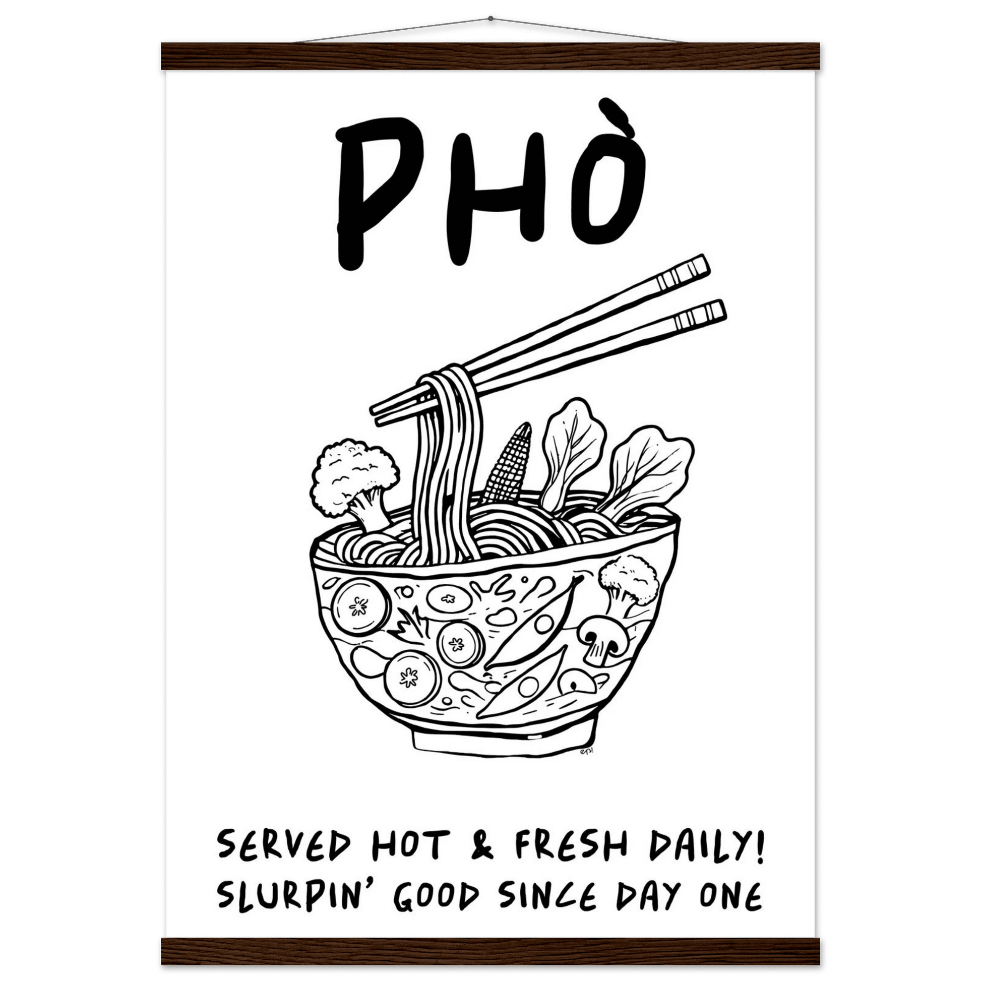 Pho Poster – Funny Vietnamese Kitchen Wall Art Print (Digital & Printed Options) - Evergreen Posters