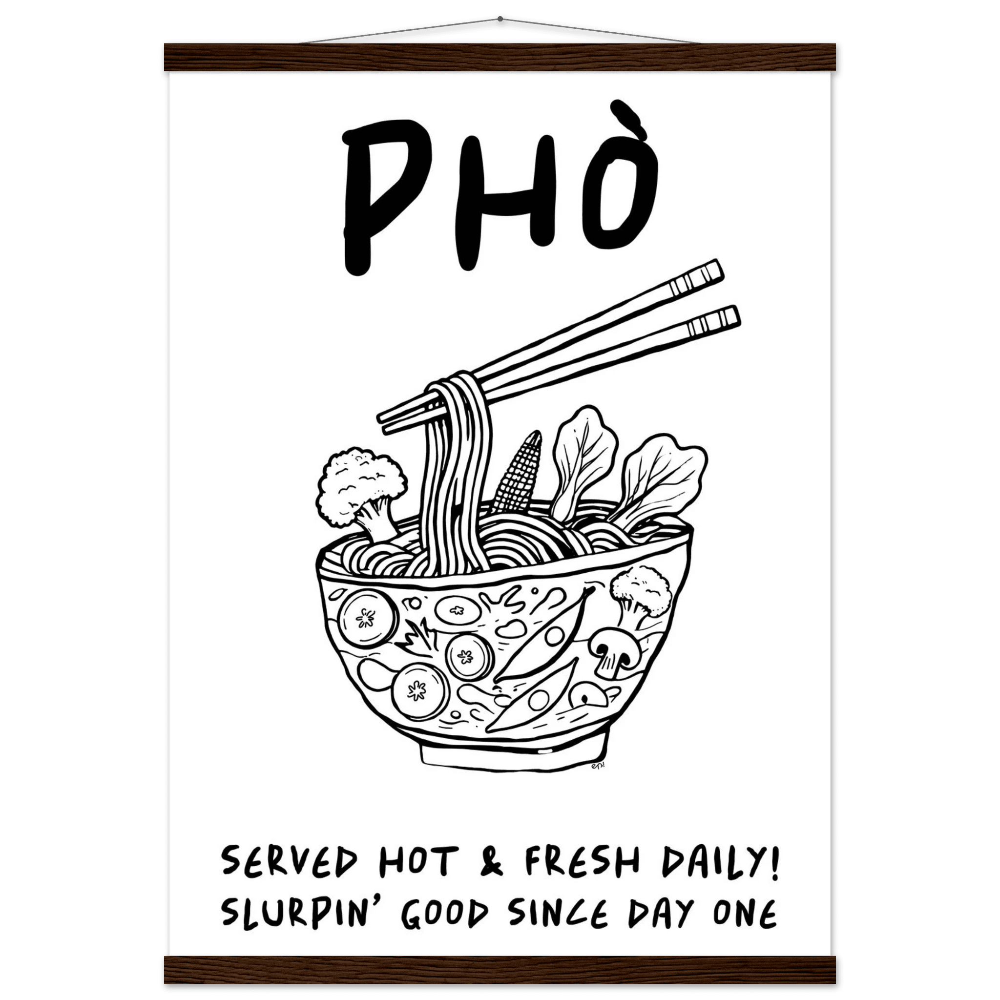 Pho Poster – Funny Vietnamese Kitchen Wall Art Print (Digital & Printed Options) - Evergreen Posters