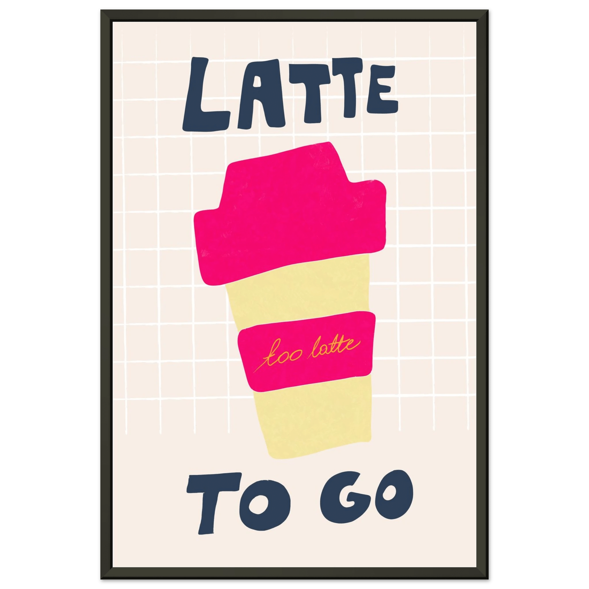 Latte To Go Poster – Playful Coffee Kitchen Wall Art Print (Digital & Printed Options) - Evergreen Posters
