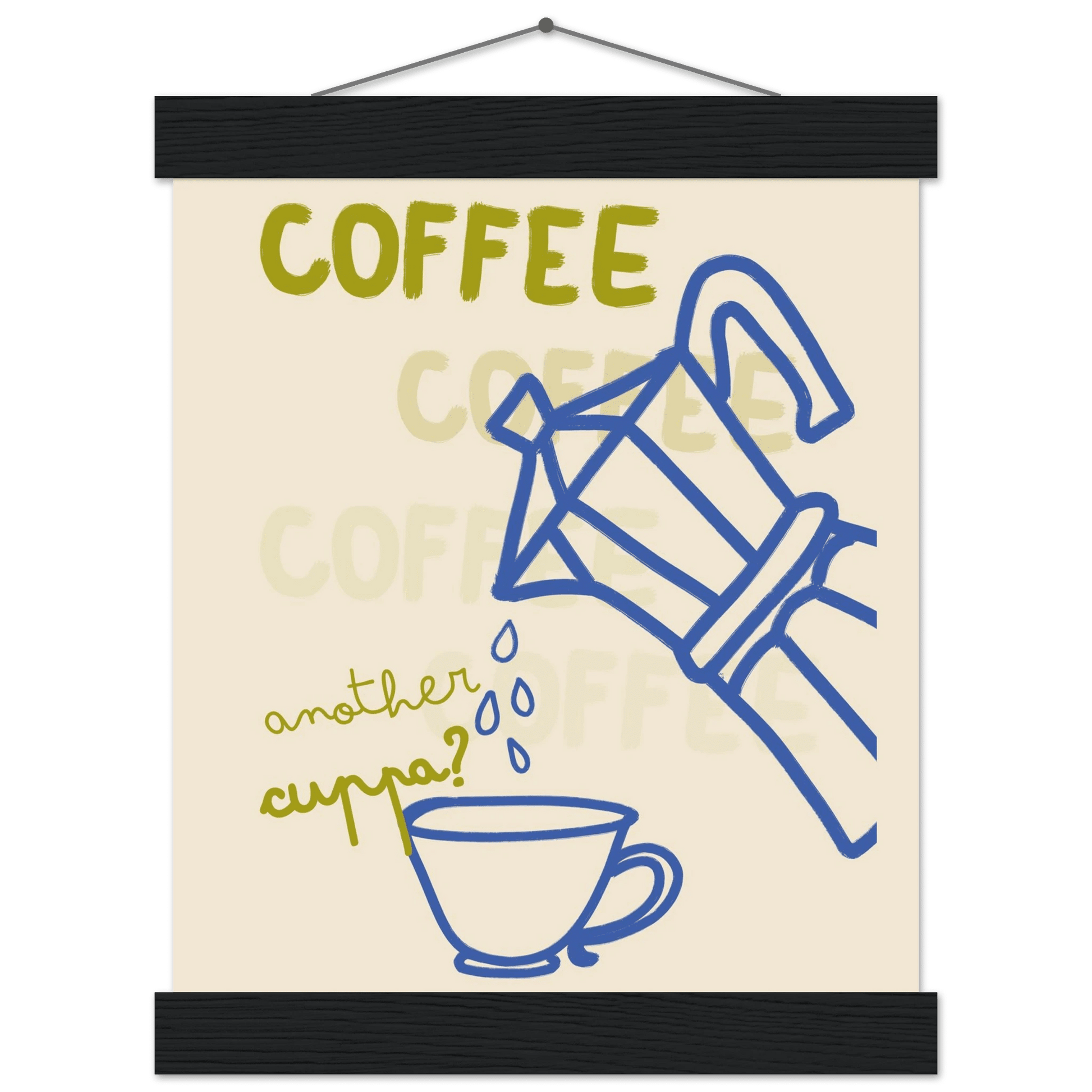 Coffee Print | Another Cuppa Moka Pot Wall Art | Kitchen Coffee Poster - Evergreen Posters