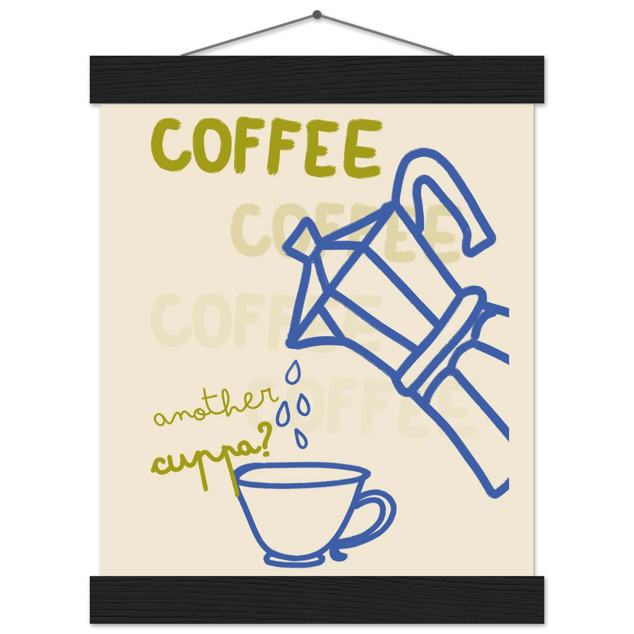 Coffee Print | Another Cuppa Moka Pot Wall Art | Kitchen Coffee Poster - Evergreen Posters