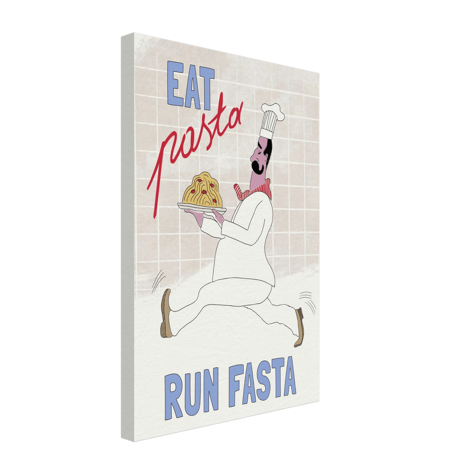 Eat Pasta Run Fasta Poster – Fun Kitchen Wall Art Print (Digital & Printed Options) - Evergreen Posters