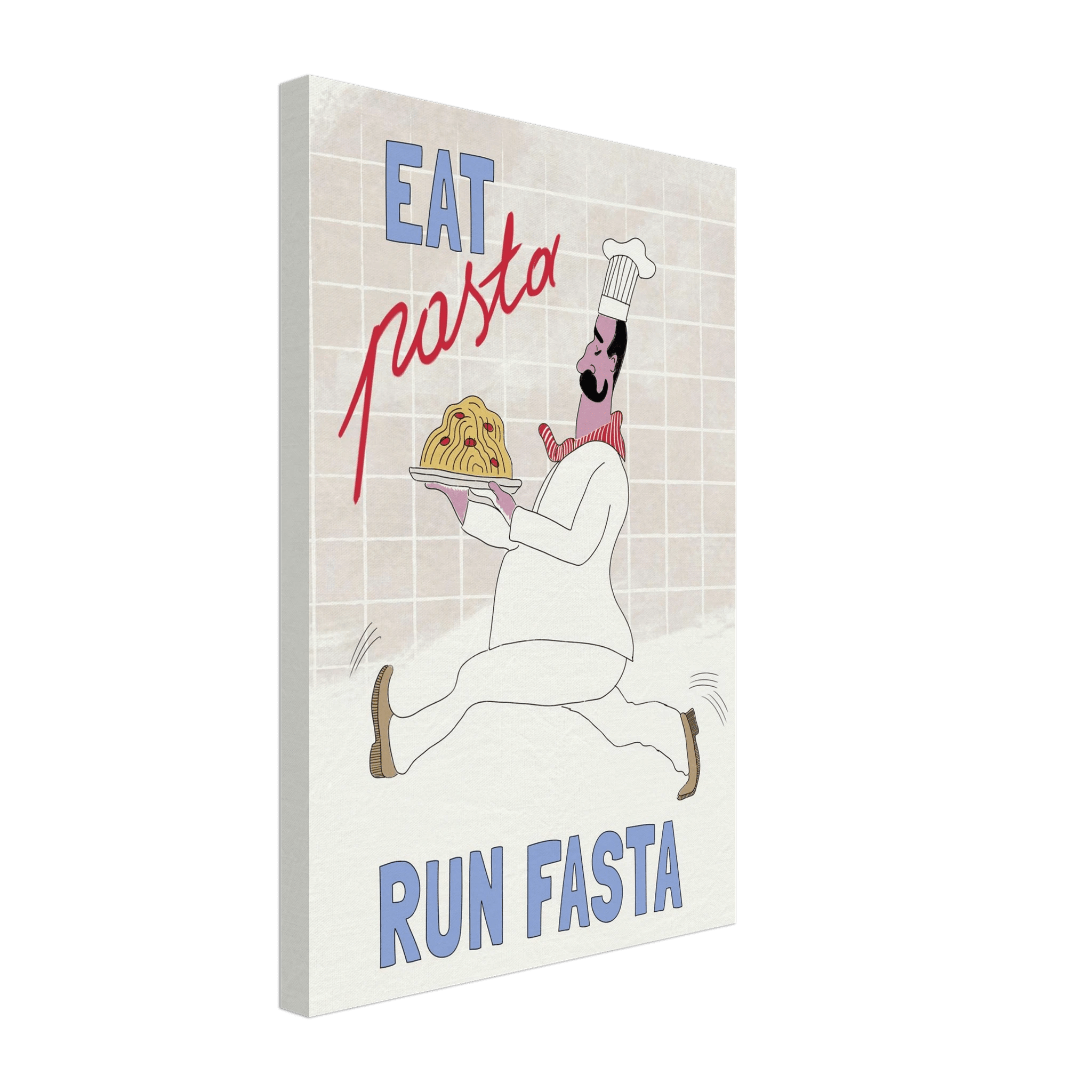 Eat Pasta Run Fasta Poster – Fun Kitchen Wall Art Print (Digital & Printed Options) - Evergreen Posters