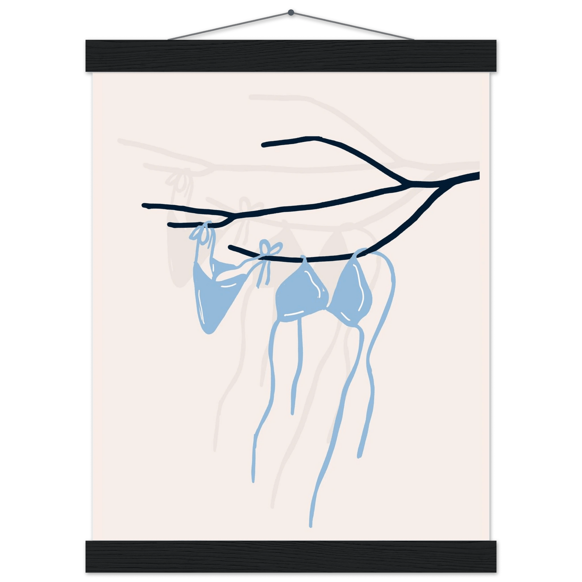 Coastal Bikini Line Art Poster – Minimalist Beach Wall Art Print - Evergreen Posters