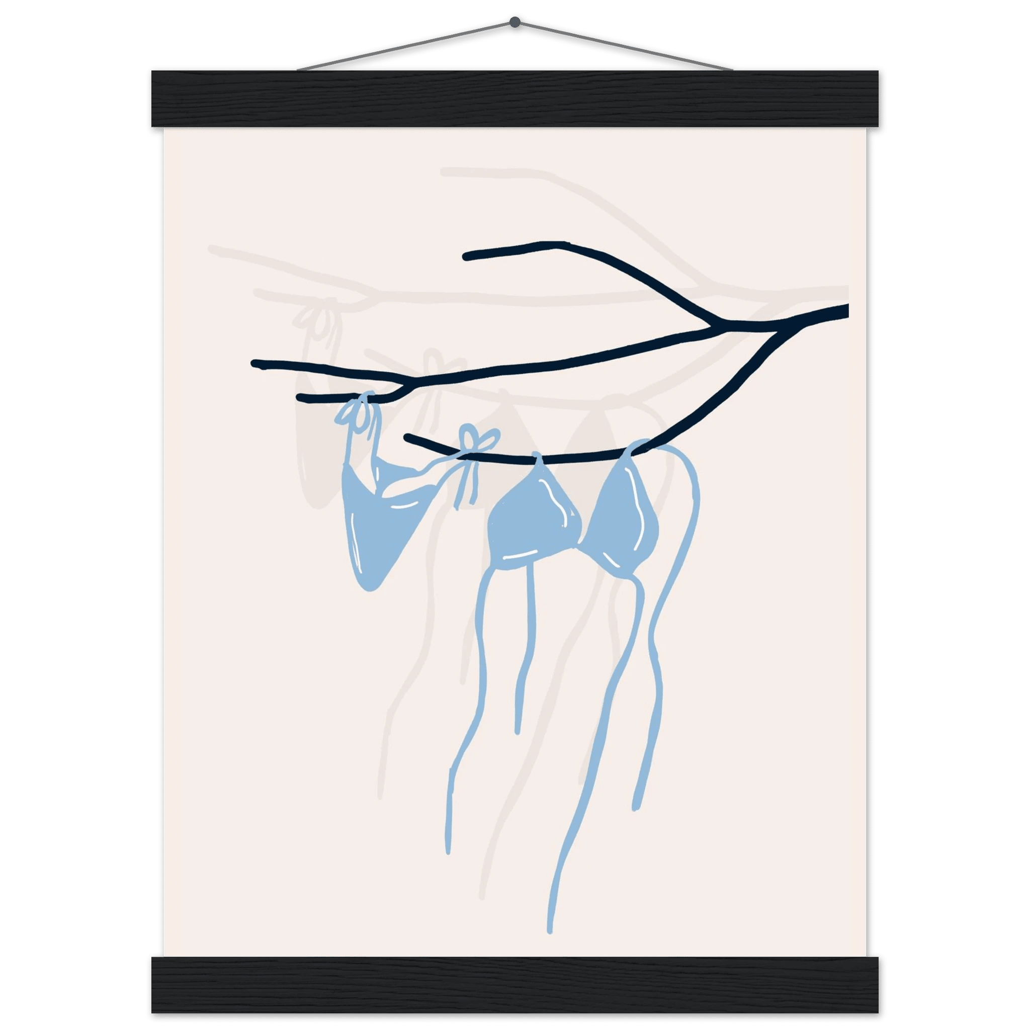 Coastal Bikini Line Art Poster – Minimalist Beach Wall Art Print - Evergreen Posters