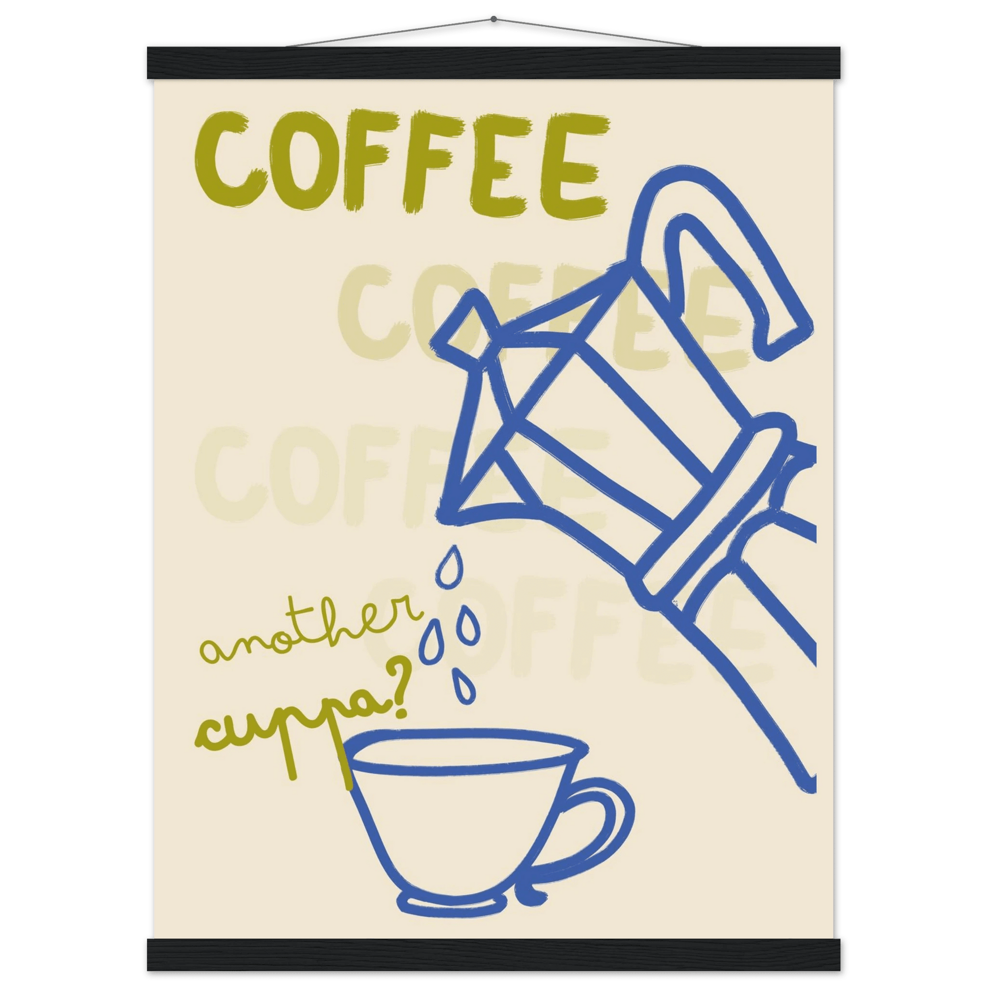 Coffee Print | Another Cuppa Moka Pot Wall Art | Kitchen Coffee Poster - Evergreen Posters