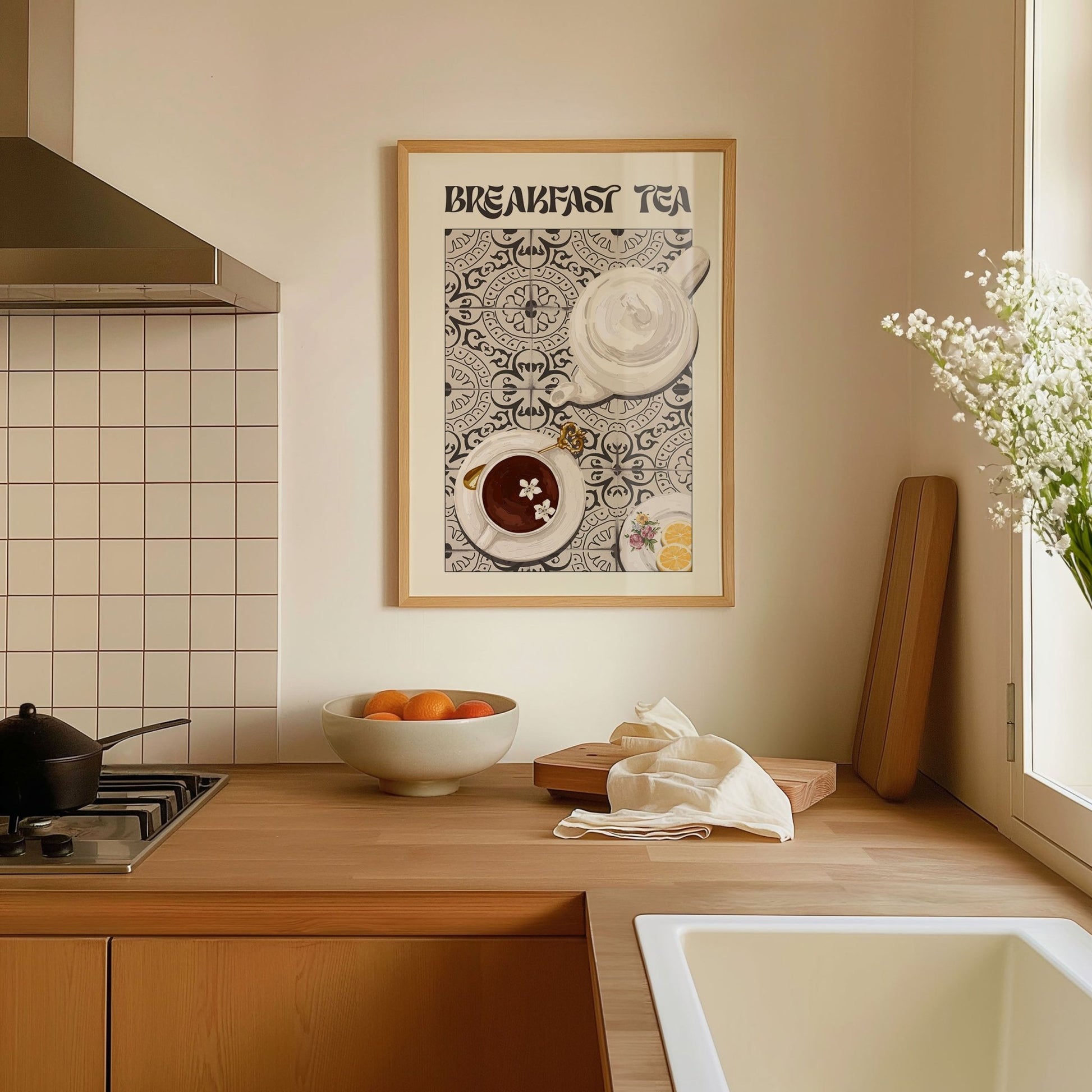 Breakfast Tea Poster – Cozy Kitchen Wall Art Print (Digital & Printed Options) - Evergreen Posters