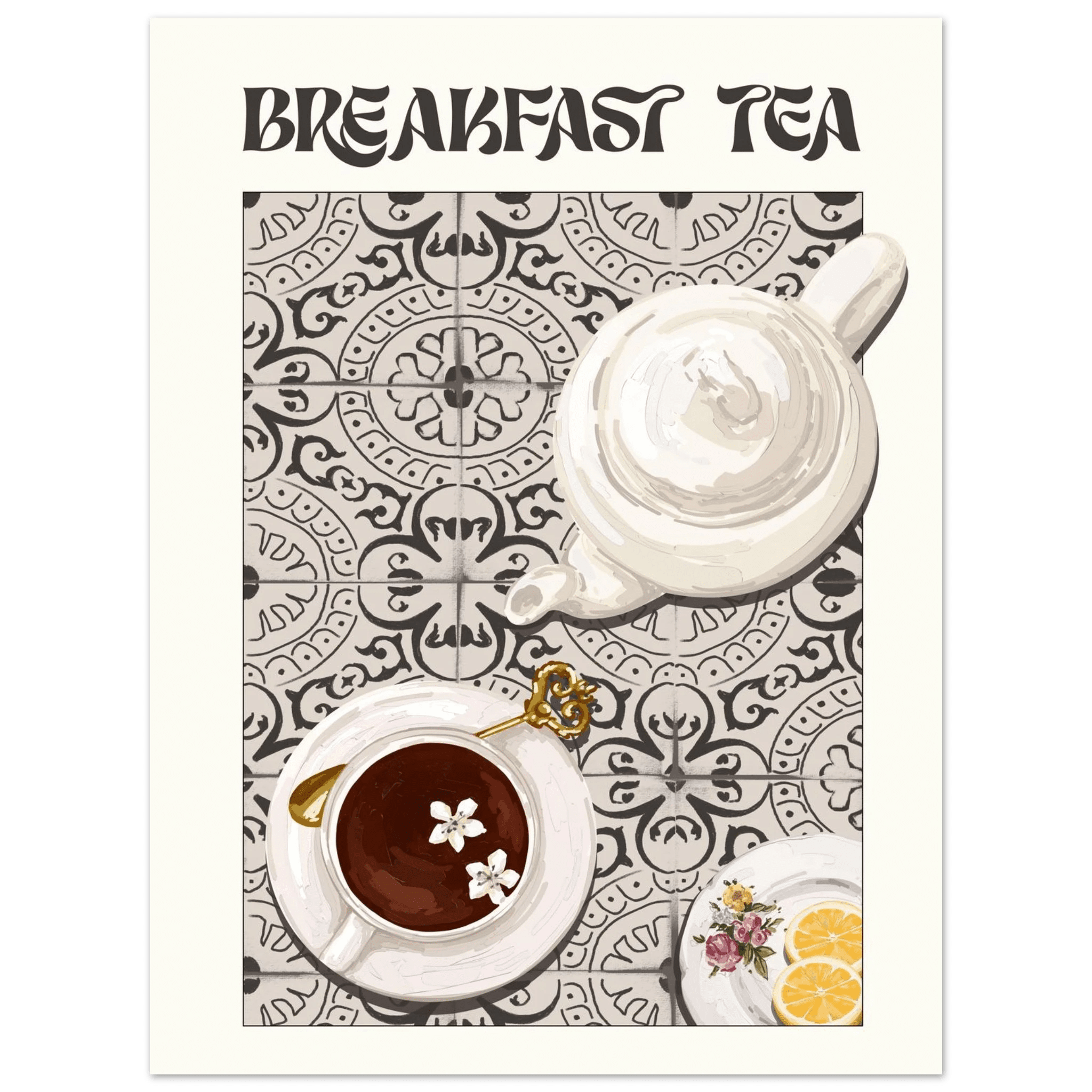 Breakfast Tea Poster – Cozy Kitchen Wall Art Print (Digital & Printed Options) - Evergreen Posters