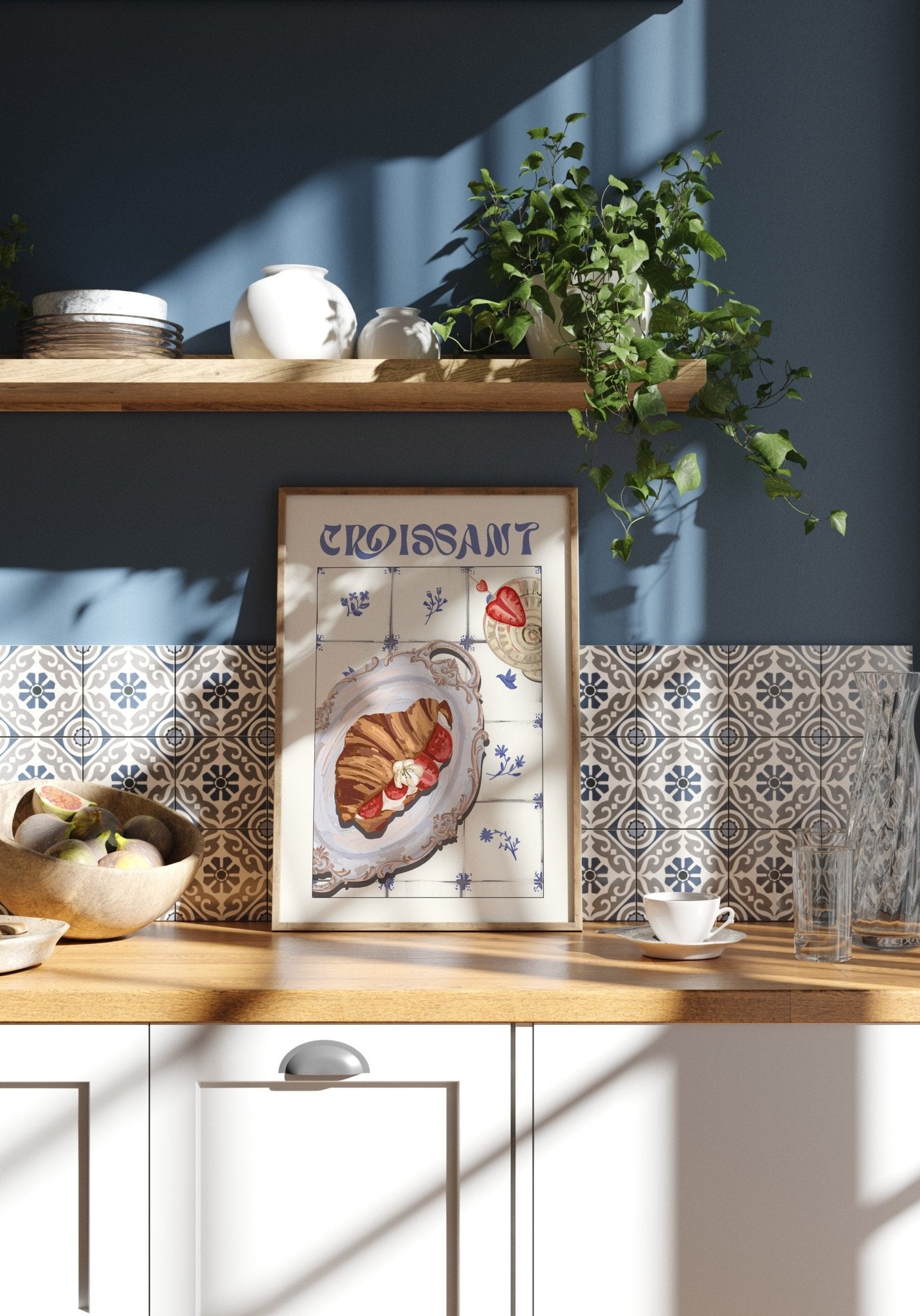 Croissant Poster – Charming French Breakfast Kitchen Wall Art Print (Digital & Printed Options) - Evergreen Posters