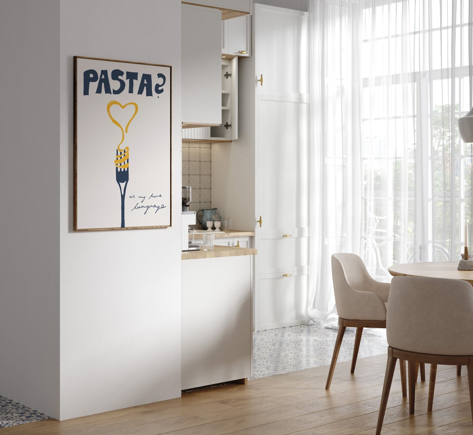 Pasta is My Love Language Poster – Playful Kitchen Wall Art Print (Digital & Printed Options) - Evergreen Posters