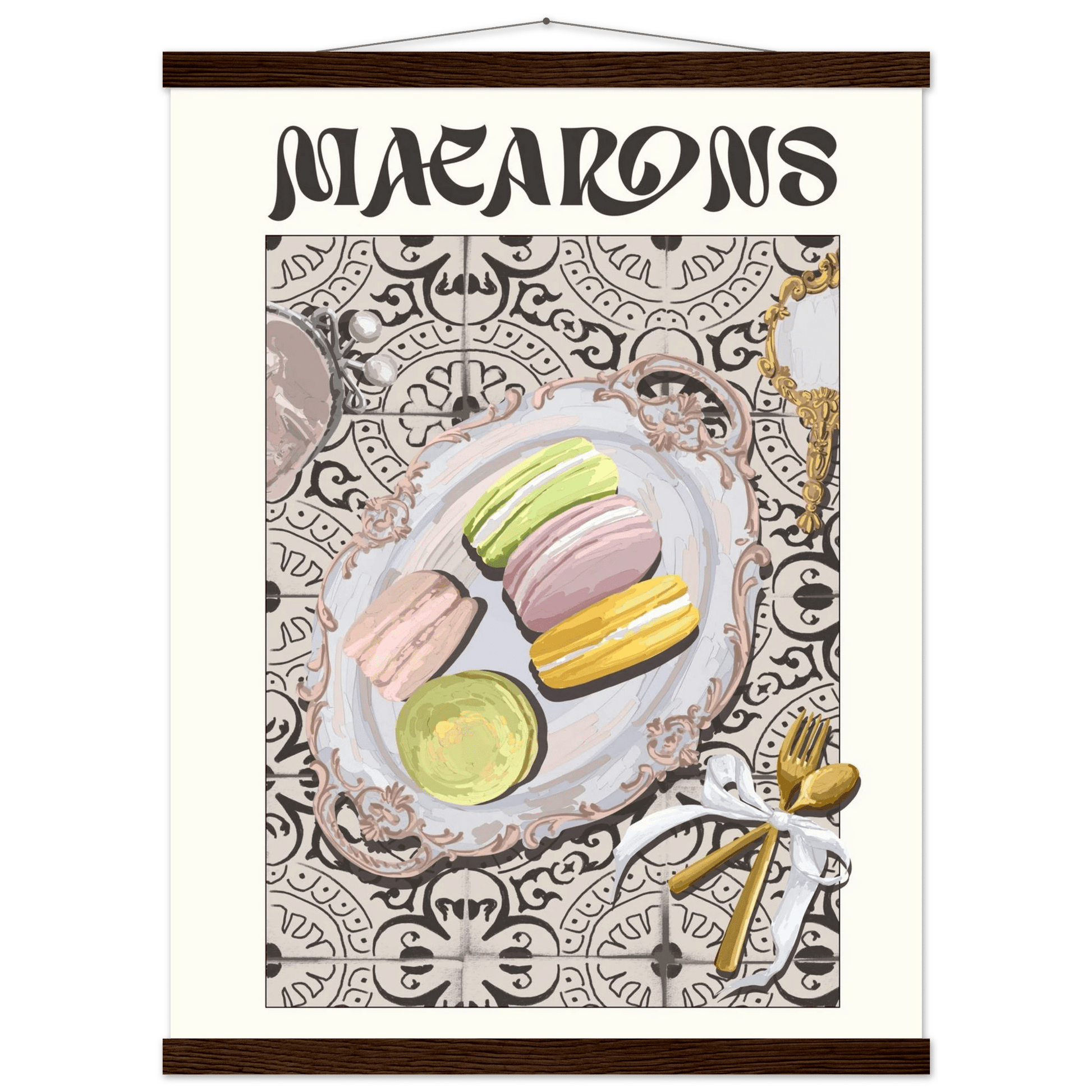 Macarons Poster – Playful French Patisserie Kitchen Wall Art Print (Digital & Printed Options) - Evergreen Posters
