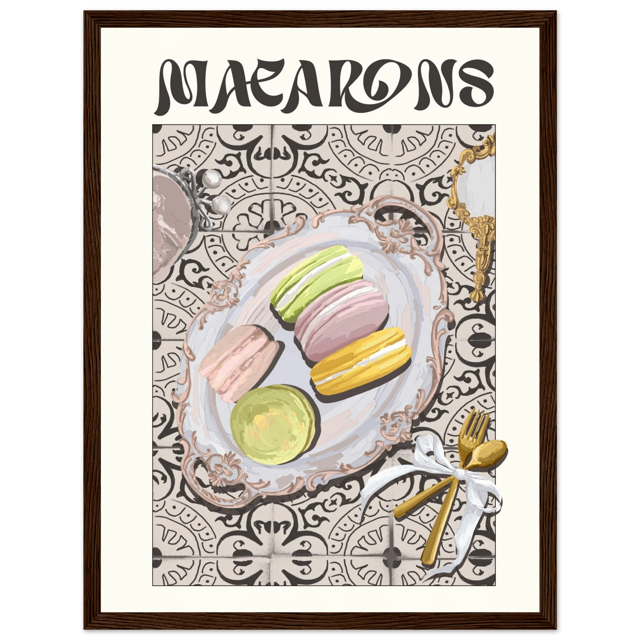Macarons Poster – Playful French Patisserie Kitchen Wall Art Print (Digital & Printed Options) - Evergreen Posters