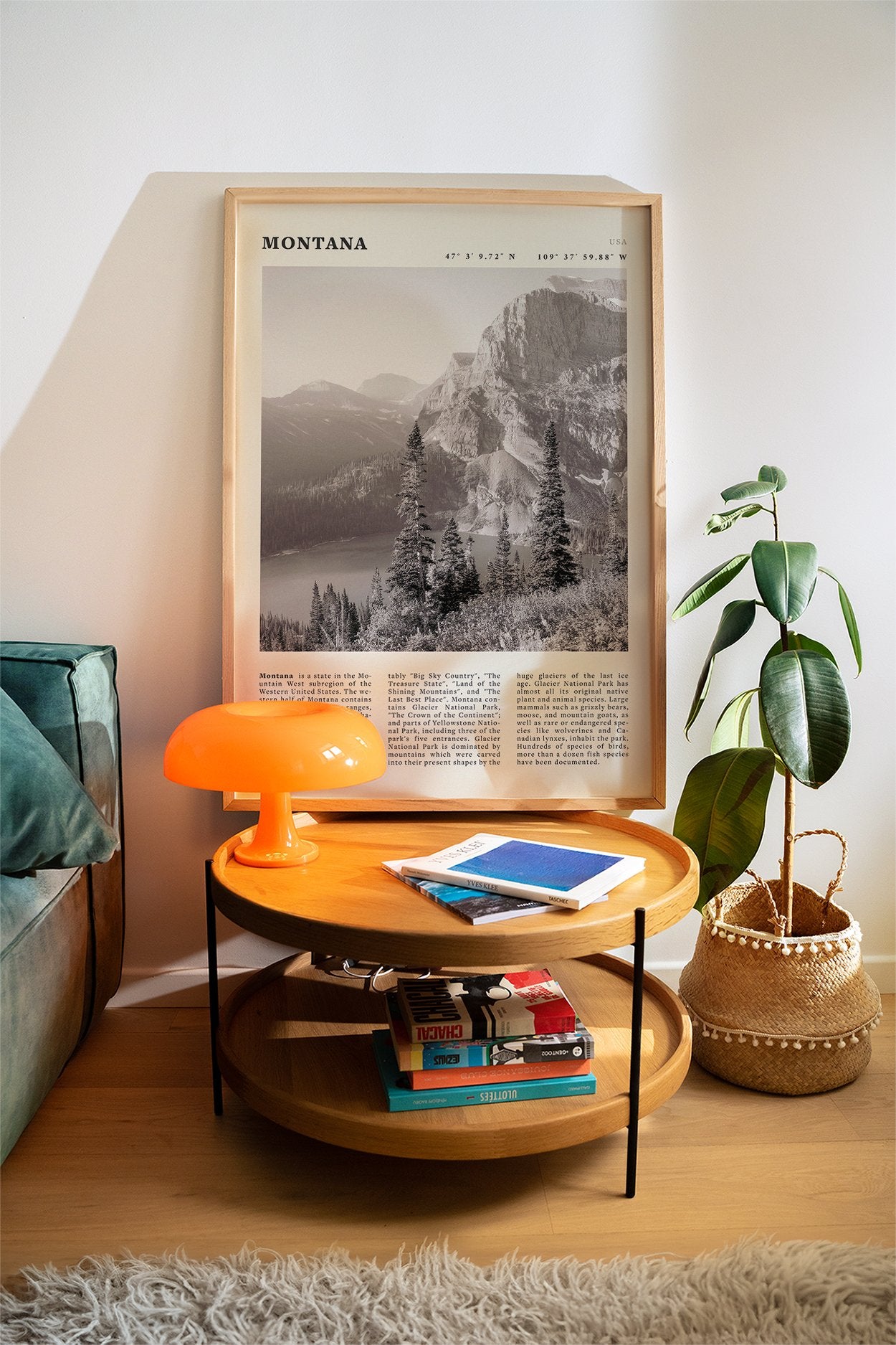 Montana Poster | Black & White Glacier National Park Wall Art | Nature Travel Print - Evergreen Posters