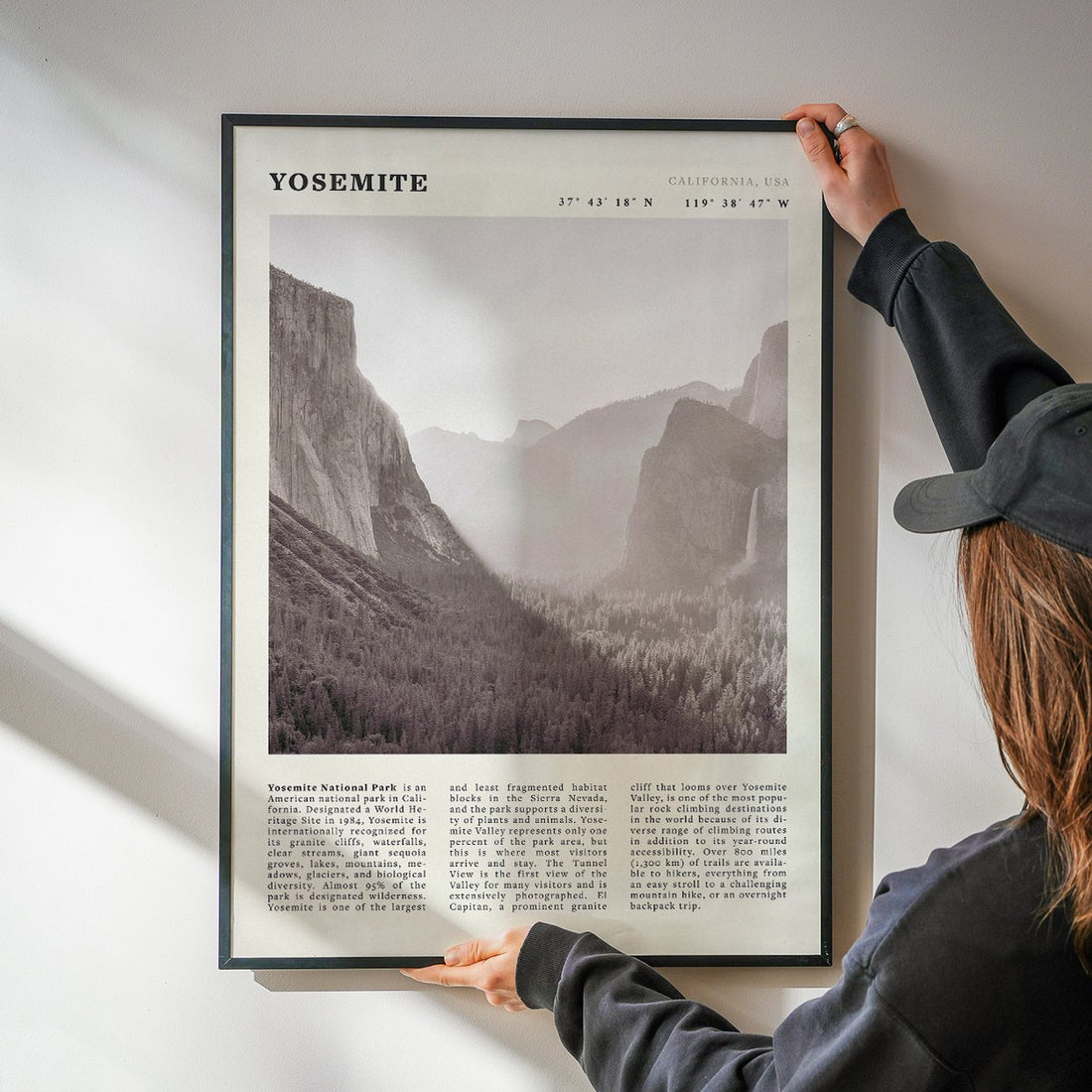Yosemite Poster | Black & White National Park Wall Art | California Nature Print - Evergreen Posters