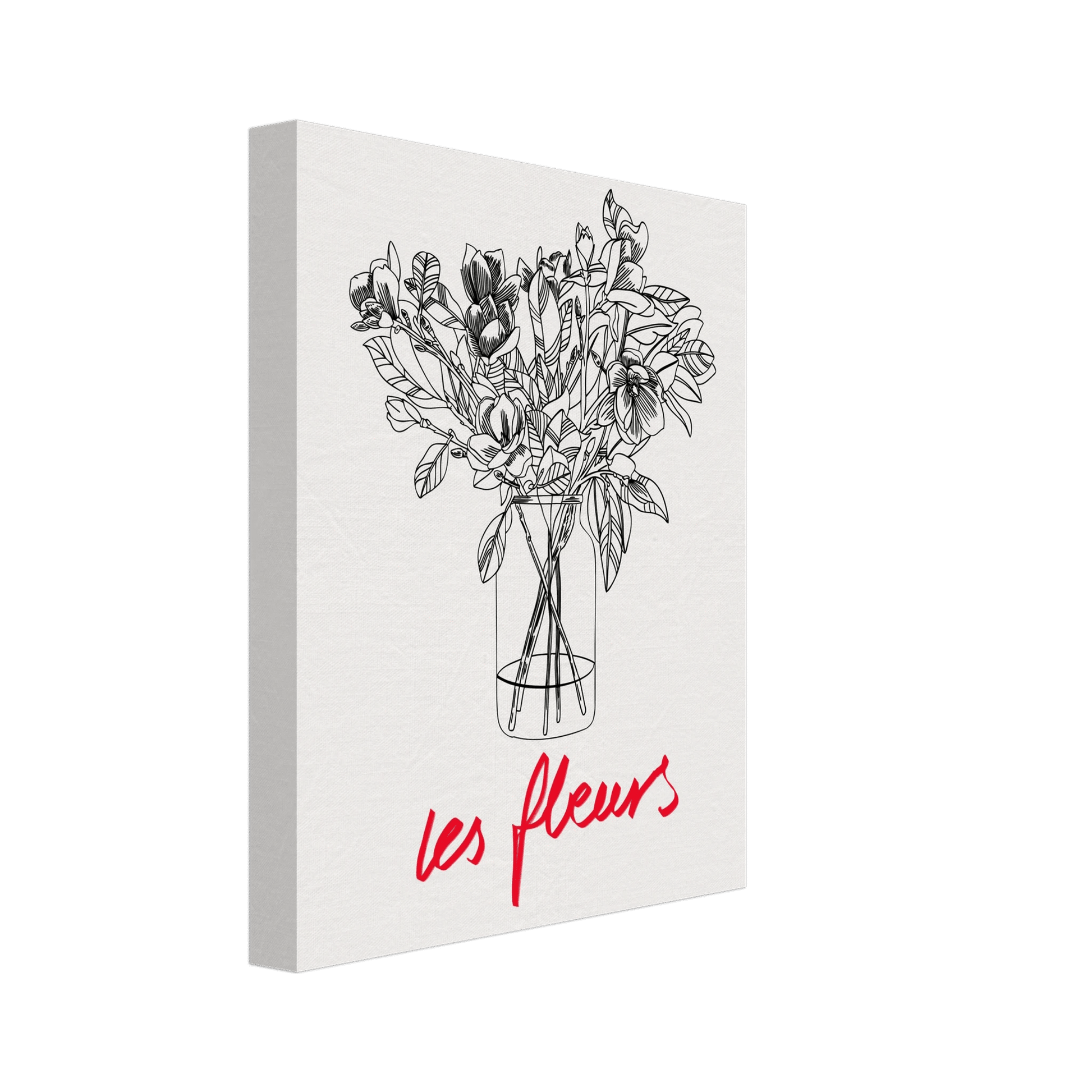 Les Fleurs Botanical Poster | French Flower Line Art Print | Minimalist Floral Wall Decor - Evergreen Posters