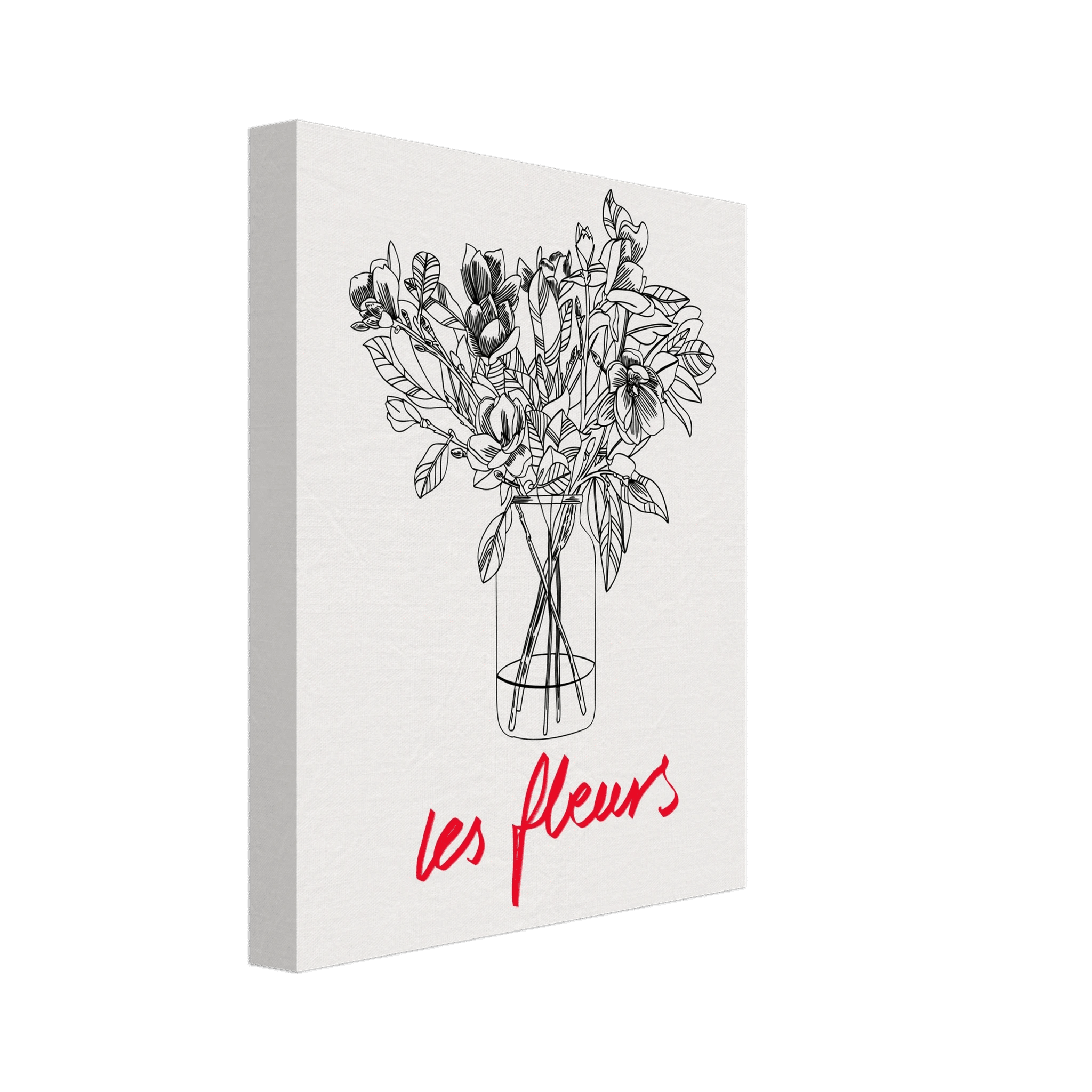 Les Fleurs Botanical Poster | French Flower Line Art Print | Minimalist Floral Wall Decor - Evergreen Posters