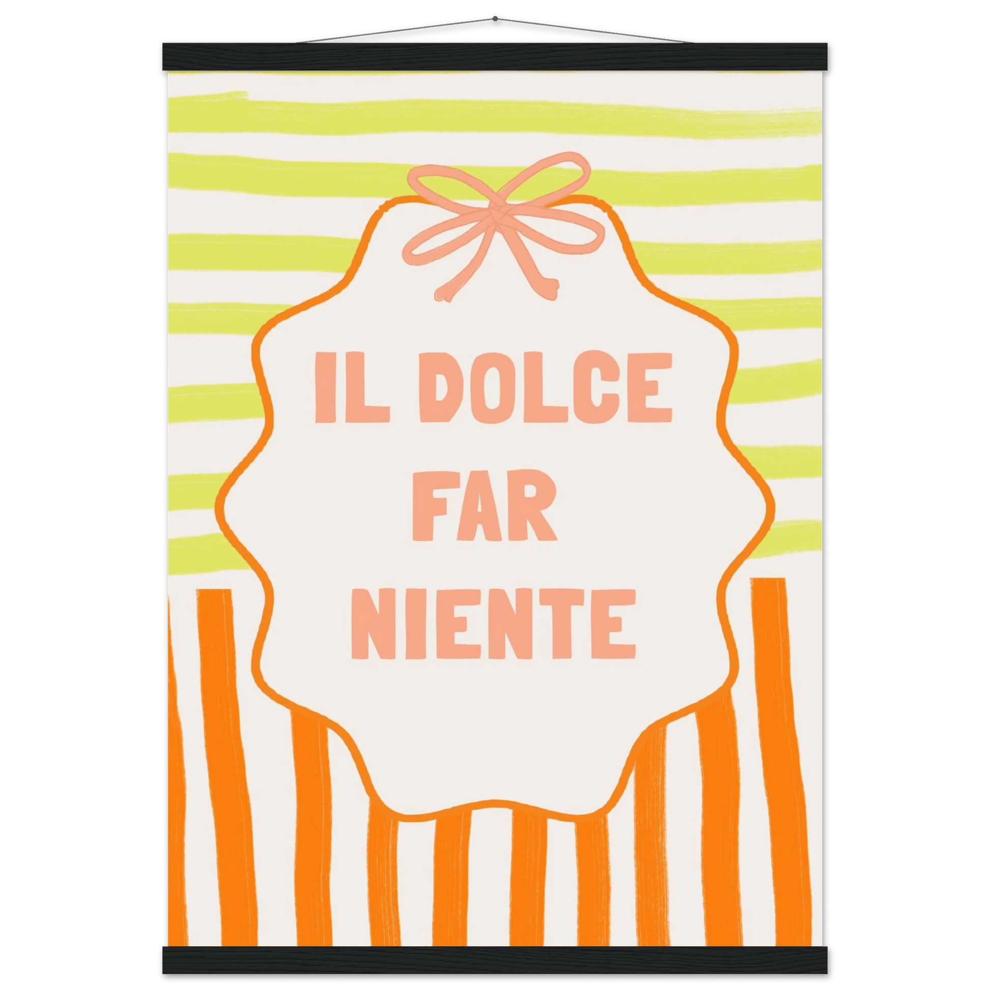 Il Dolce Far Niente Italian Print | Coquette Stripe Wall Art - Evergreen Posters