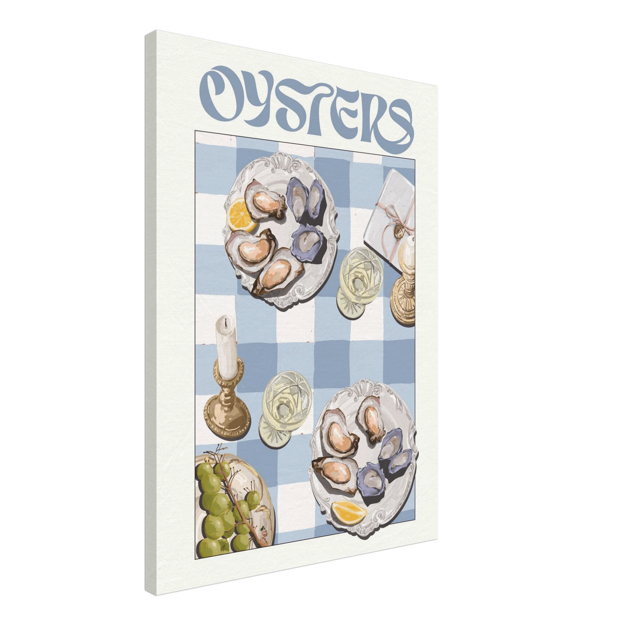 Oysters Poster – Playful Seafood Kitchen Wall Art Print (Digital & Printed Options) - Evergreen Posters