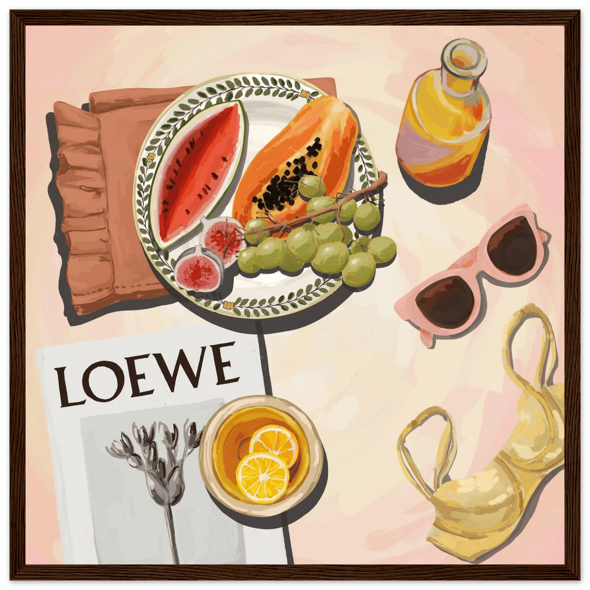 Loewe Summer Fruits Poster | Dopamine Decor Food Wall Art | Pastel Square Kitchen Print - Evergreen Posters - 10