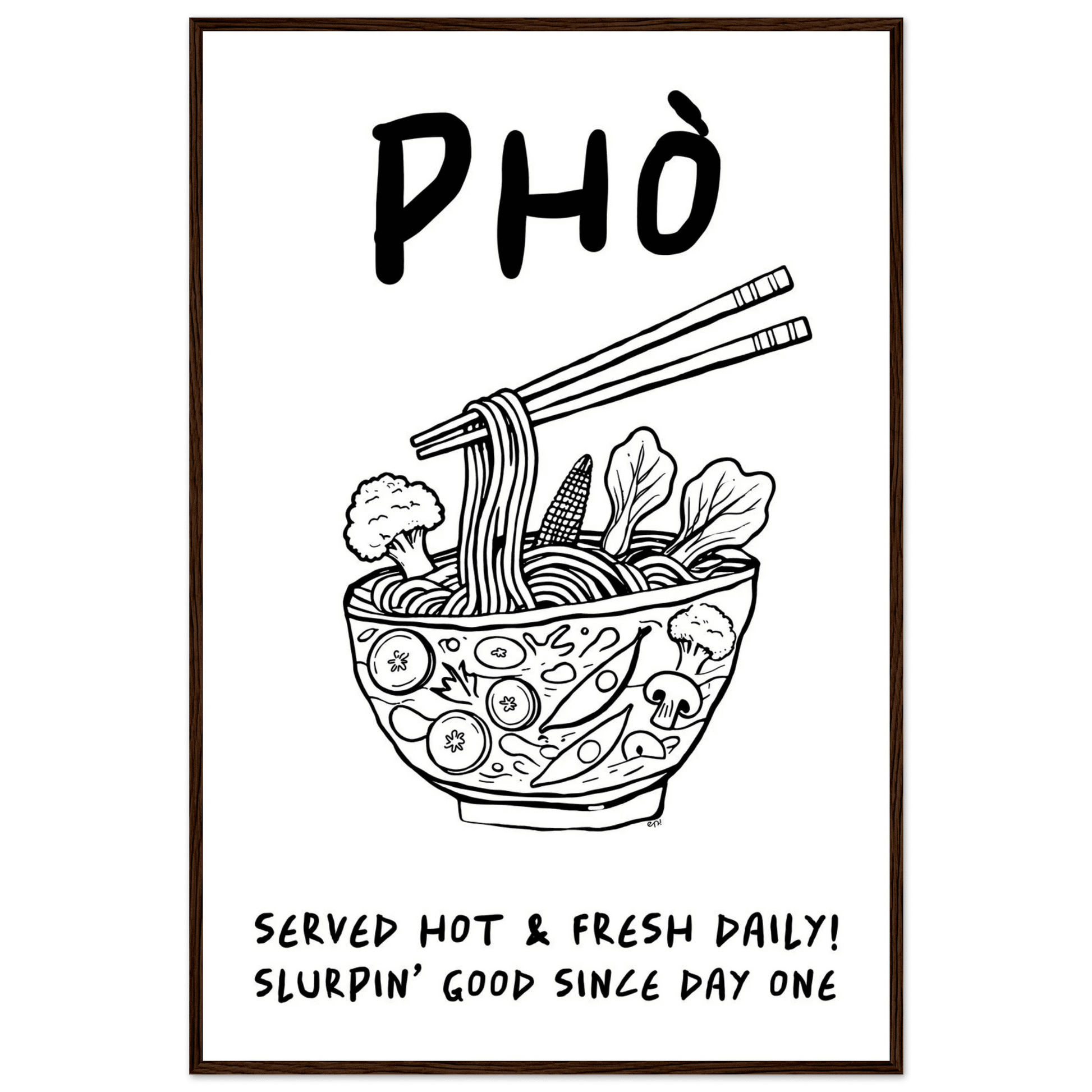 Pho Poster – Funny Vietnamese Kitchen Wall Art Print (Digital & Printed Options) - Evergreen Posters