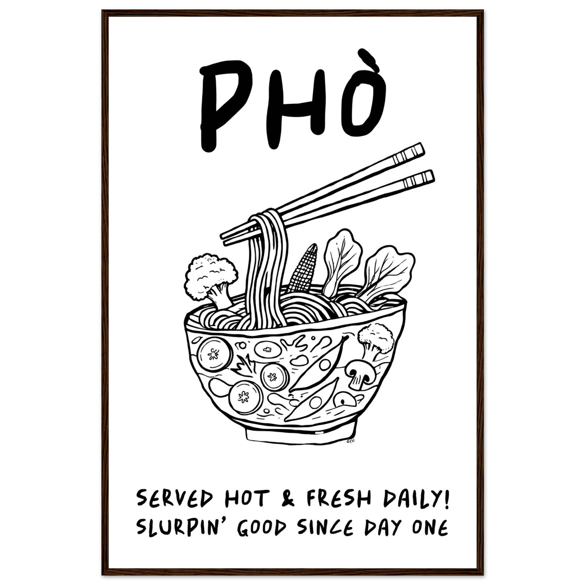 Pho Poster – Funny Vietnamese Kitchen Wall Art Print (Digital & Printed Options) - Evergreen Posters