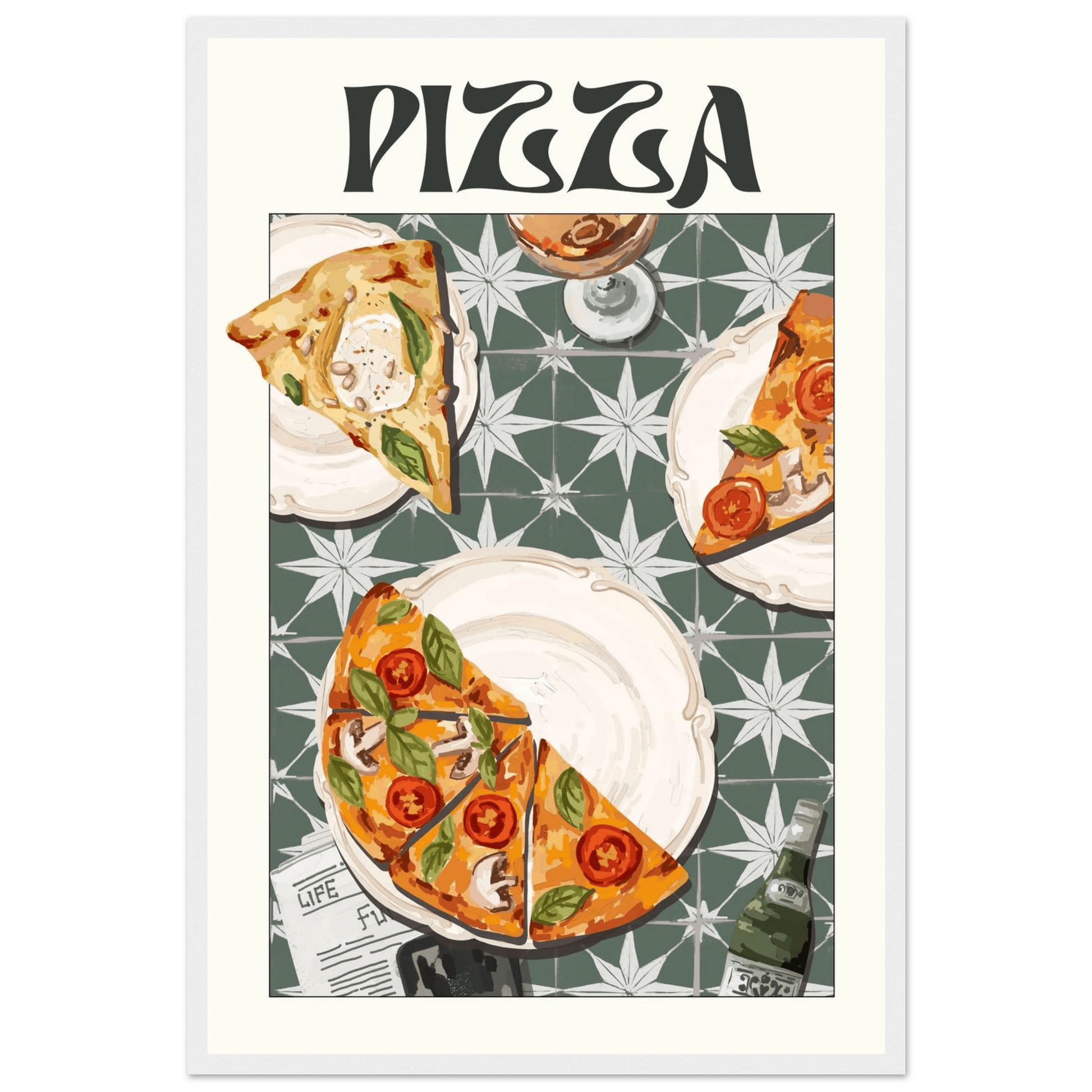 Pizza Poster – Playful Italian Kitchen Wall Art Print (Digital & Printed Options) - Evergreen Posters