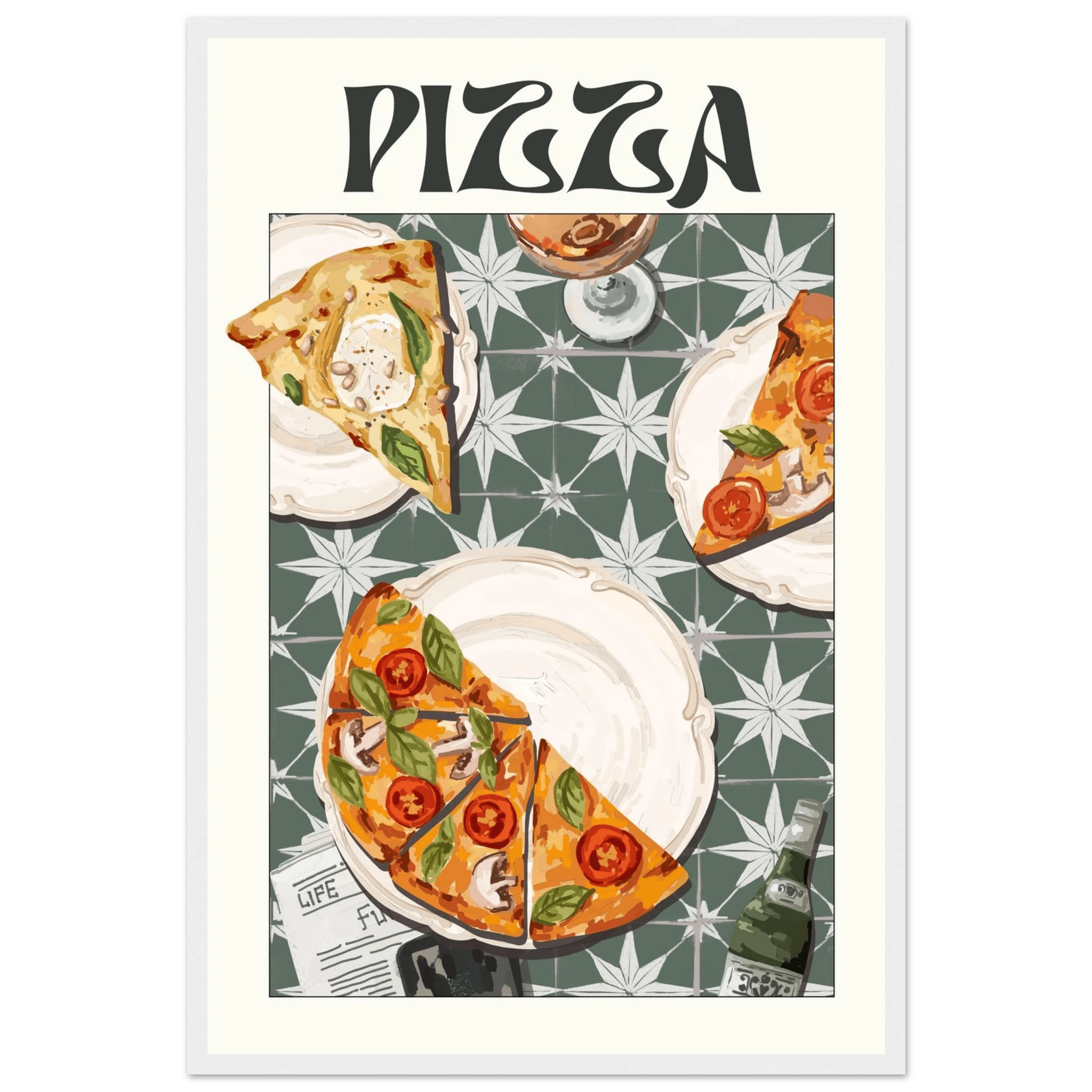 Pizza Poster – Playful Italian Kitchen Wall Art Print (Digital & Printed Options) - Evergreen Posters