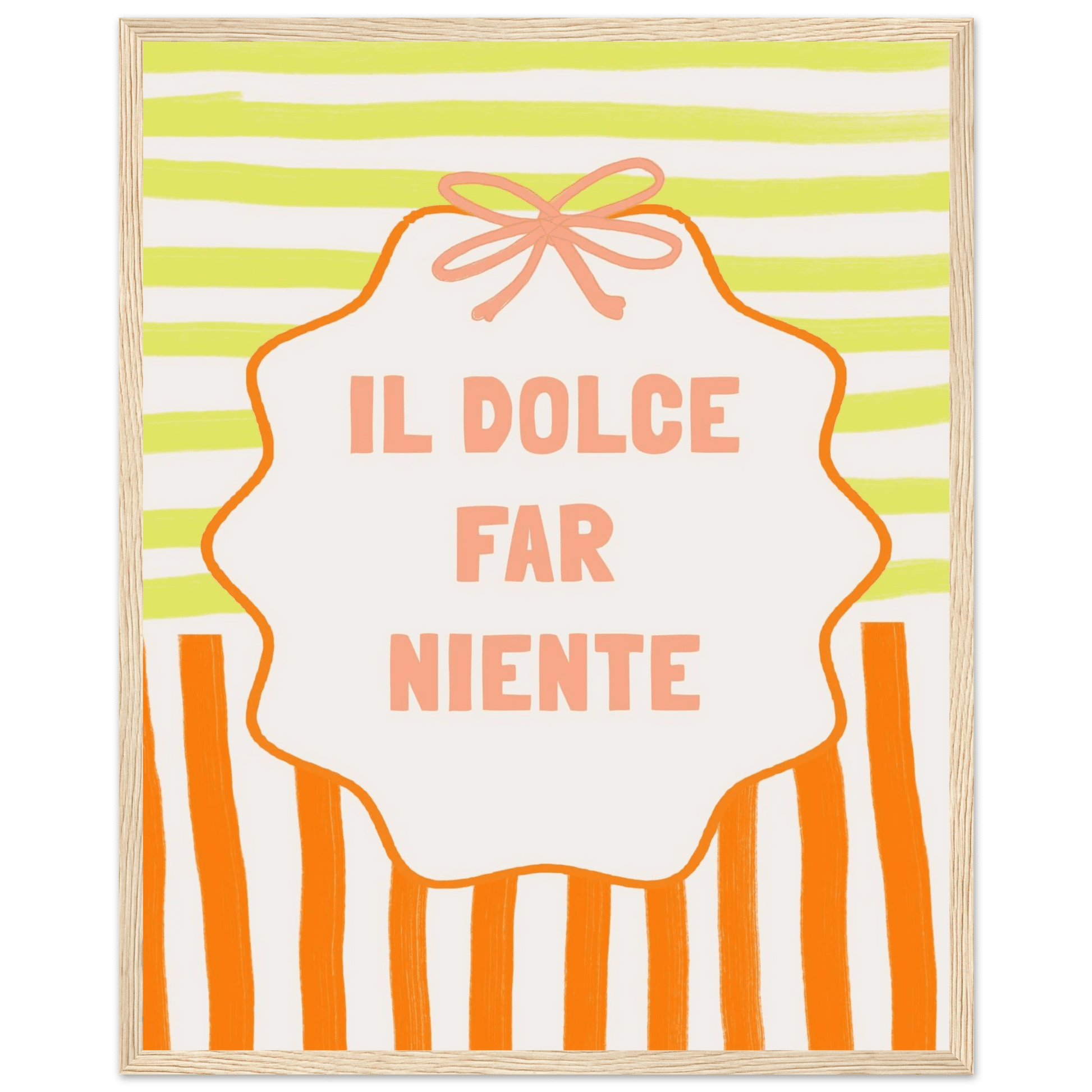 Il Dolce Far Niente Italian Print | Coquette Stripe Wall Art - Evergreen Posters
