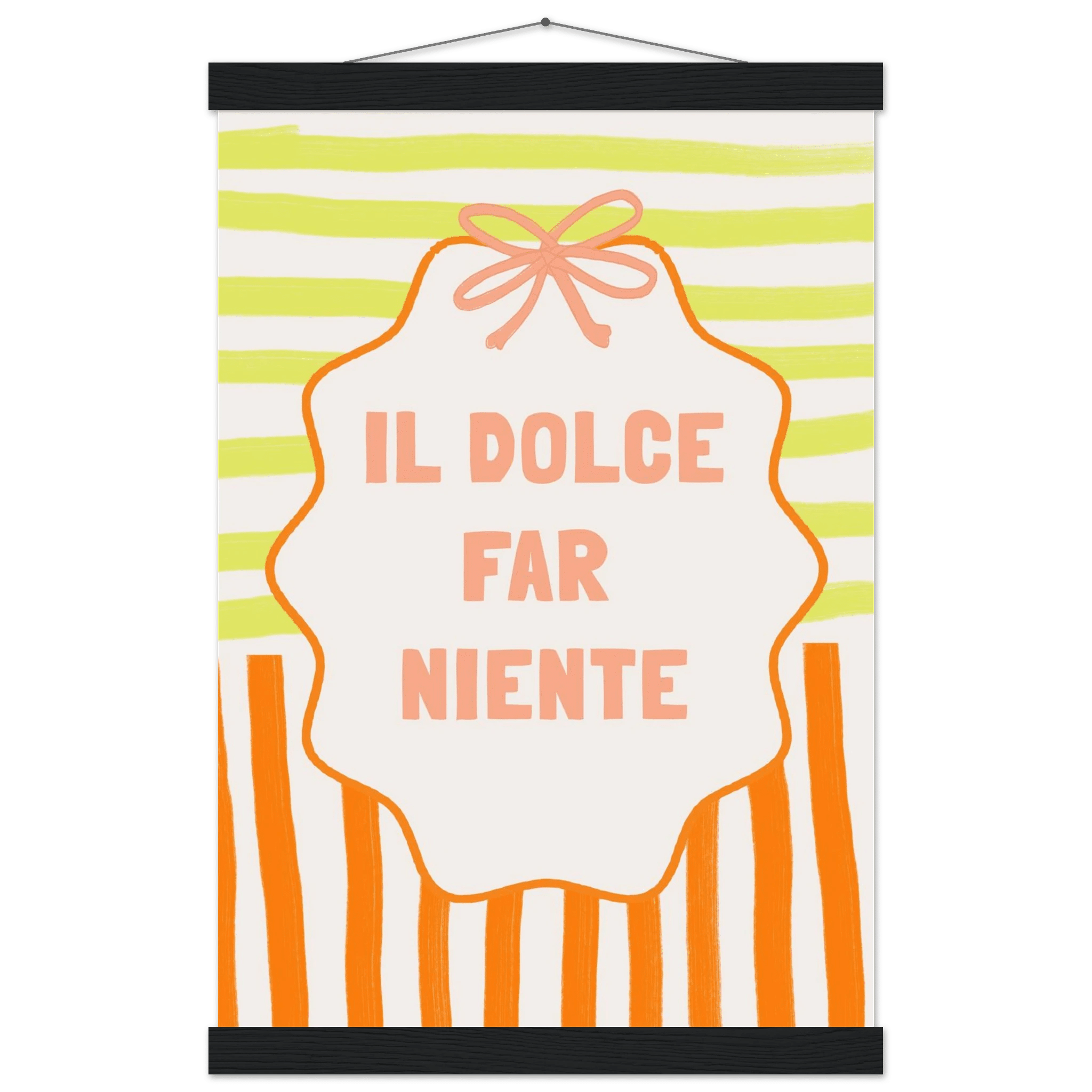 Il Dolce Far Niente Italian Print | Coquette Stripe Wall Art - Evergreen Posters