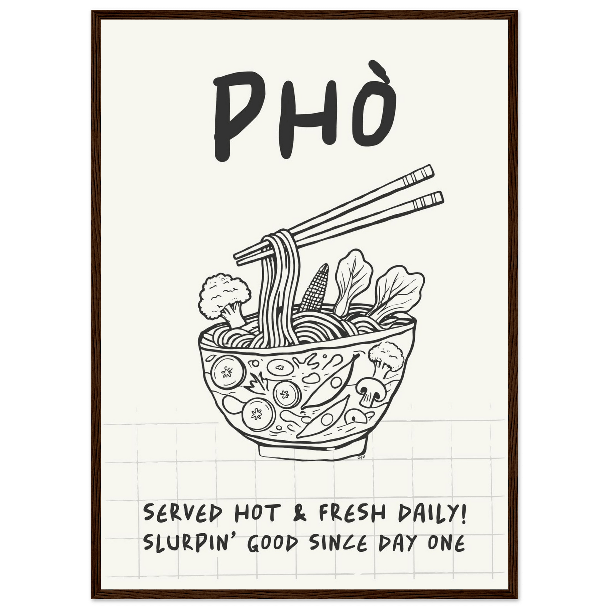 Pho Poster – Slurpin’ Good Vietnamese Kitchen Wall Art Print (Digital & Printed Options) - Evergreen Posters