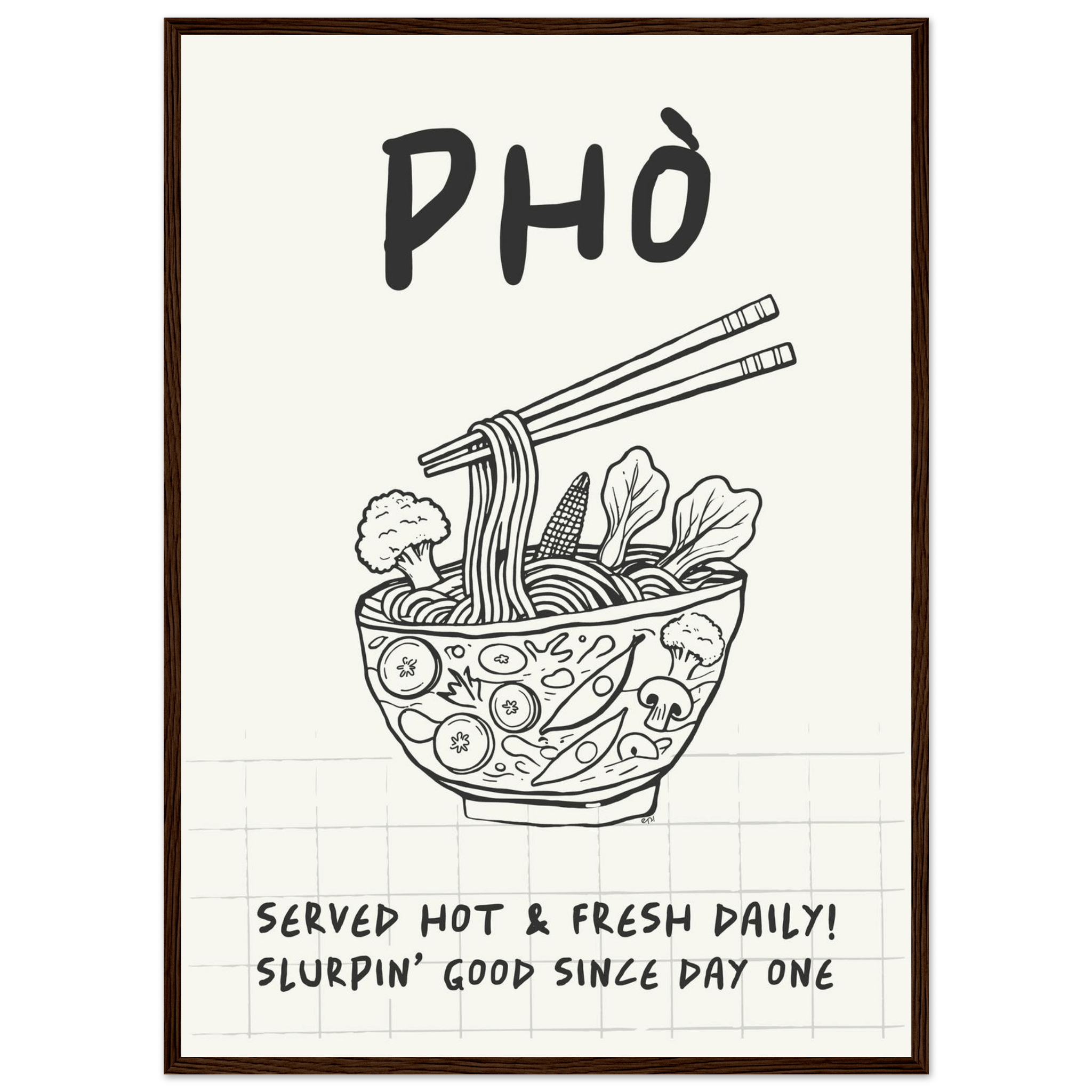 Pho Poster – Slurpin’ Good Vietnamese Kitchen Wall Art Print (Digital & Printed Options) - Evergreen Posters