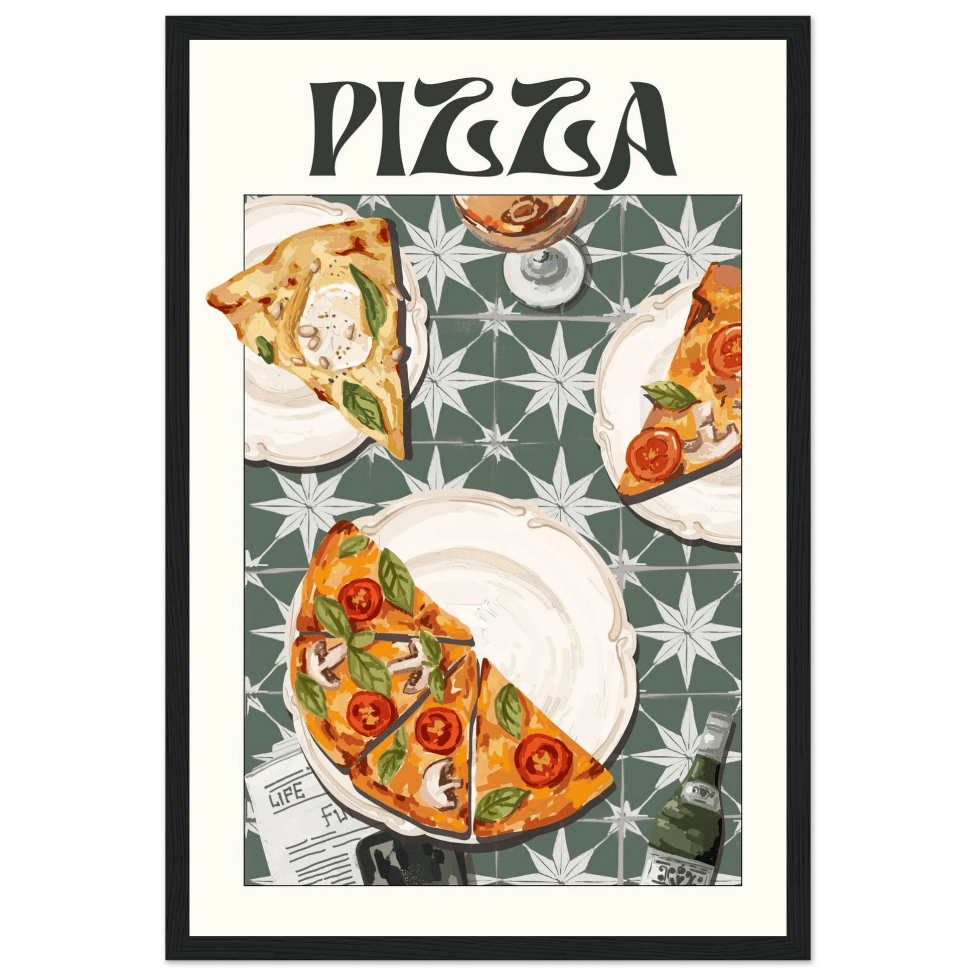 Pizza Poster – Playful Italian Kitchen Wall Art Print (Digital & Printed Options) - Evergreen Posters