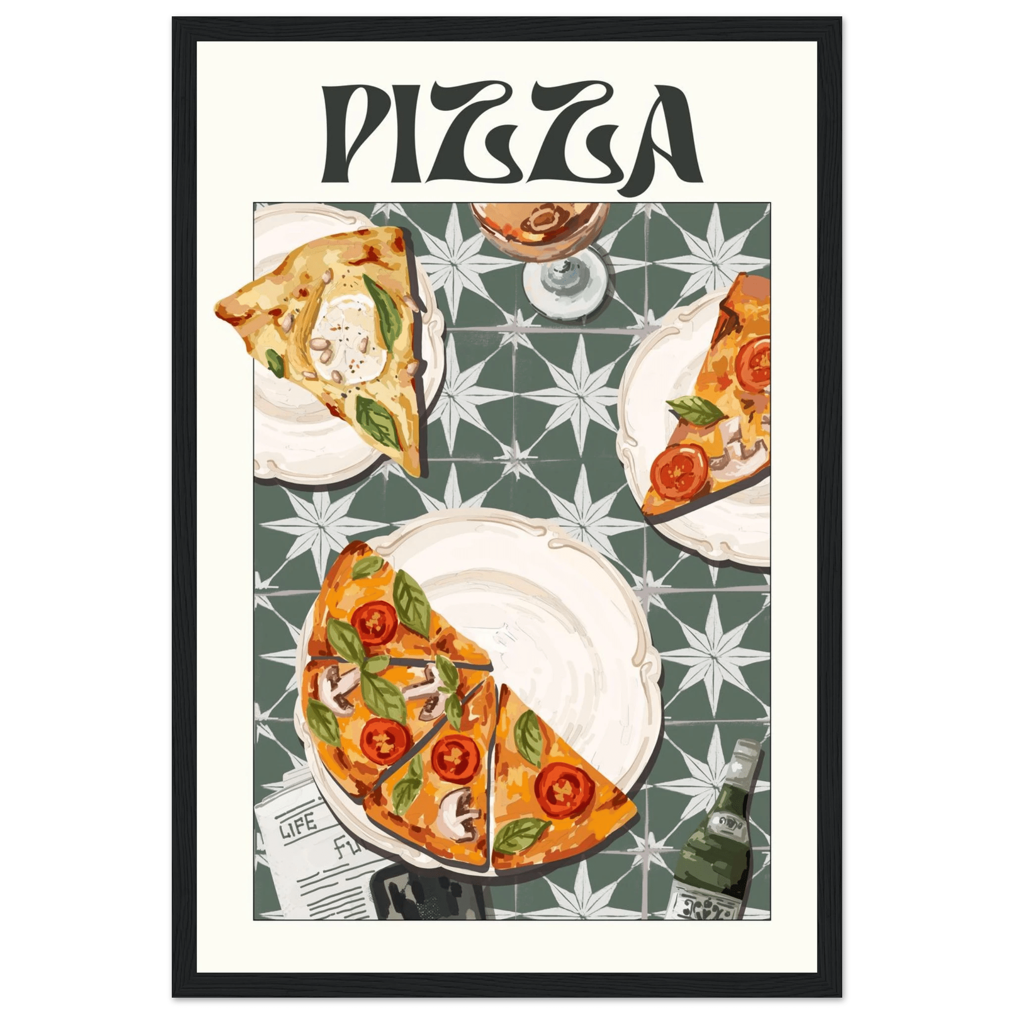 Pizza Poster – Playful Italian Kitchen Wall Art Print (Digital & Printed Options) - Evergreen Posters