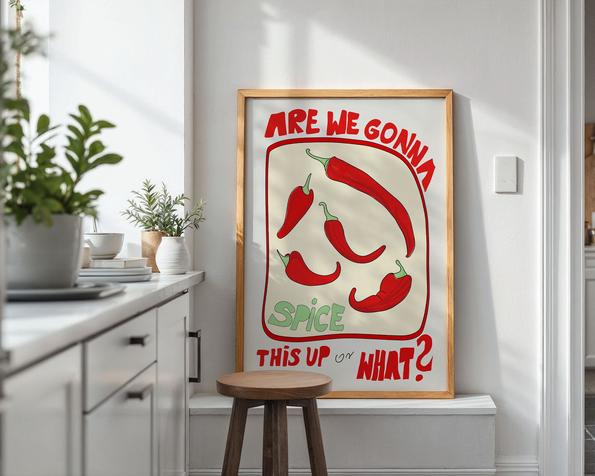 Spice This Up or What? Poster – Funny Spicy Kitchen Wall Art Print (Digital & Printed Options) - Evergreen Posters