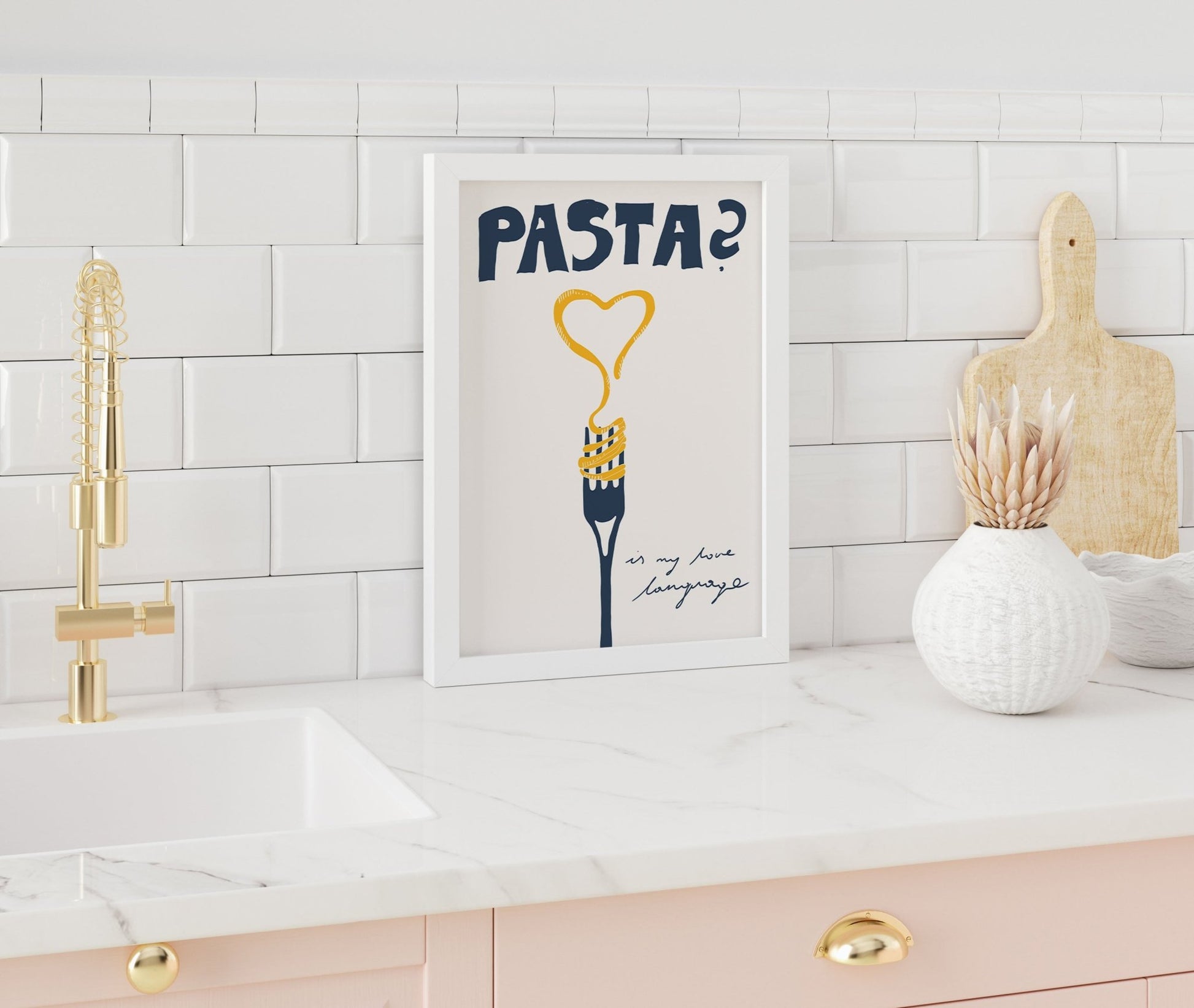 Pasta is My Love Language Poster – Playful Kitchen Wall Art Print (Digital & Printed Options) - Evergreen Posters