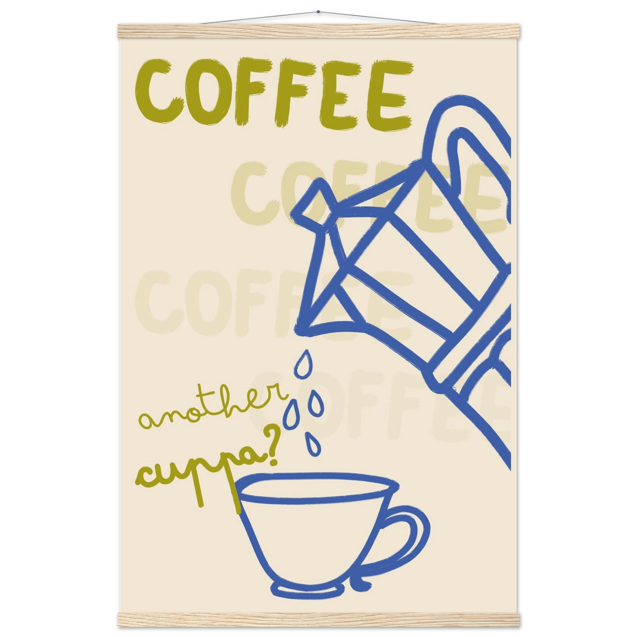 Coffee Print | Another Cuppa Moka Pot Wall Art | Kitchen Coffee Poster - Evergreen Posters