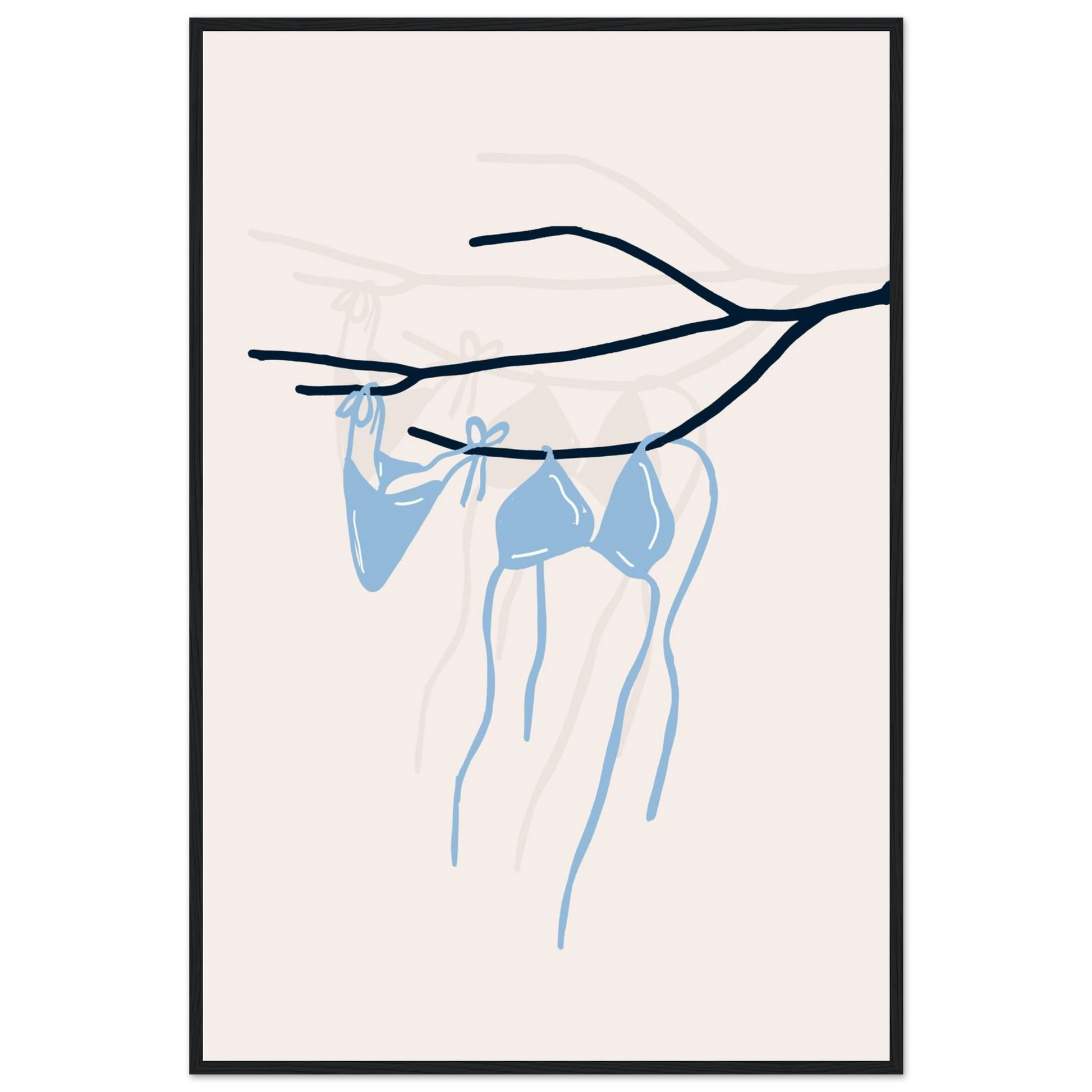 Coastal Bikini Line Art Poster – Minimalist Beach Wall Art Print - Evergreen Posters