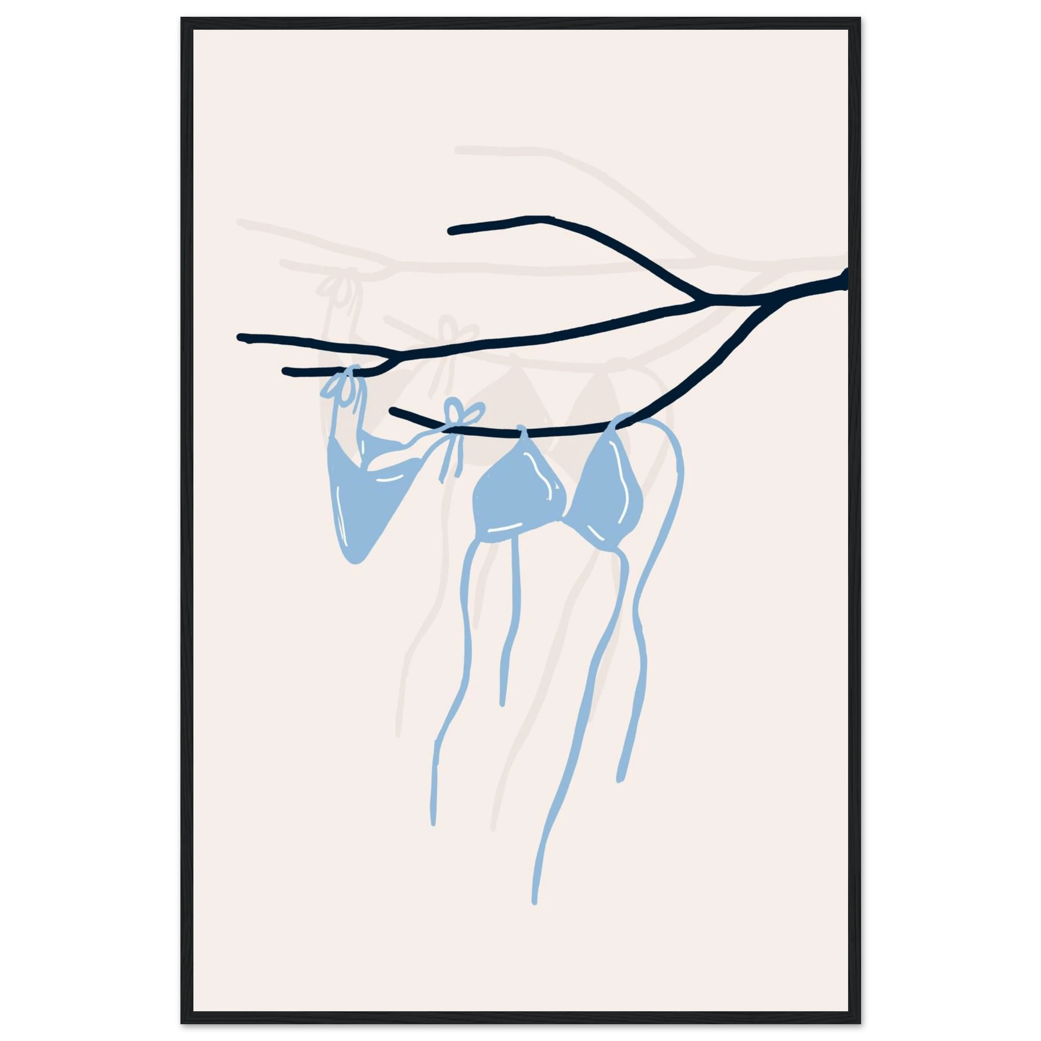 Coastal Bikini Line Art Poster – Minimalist Beach Wall Art Print - Evergreen Posters
